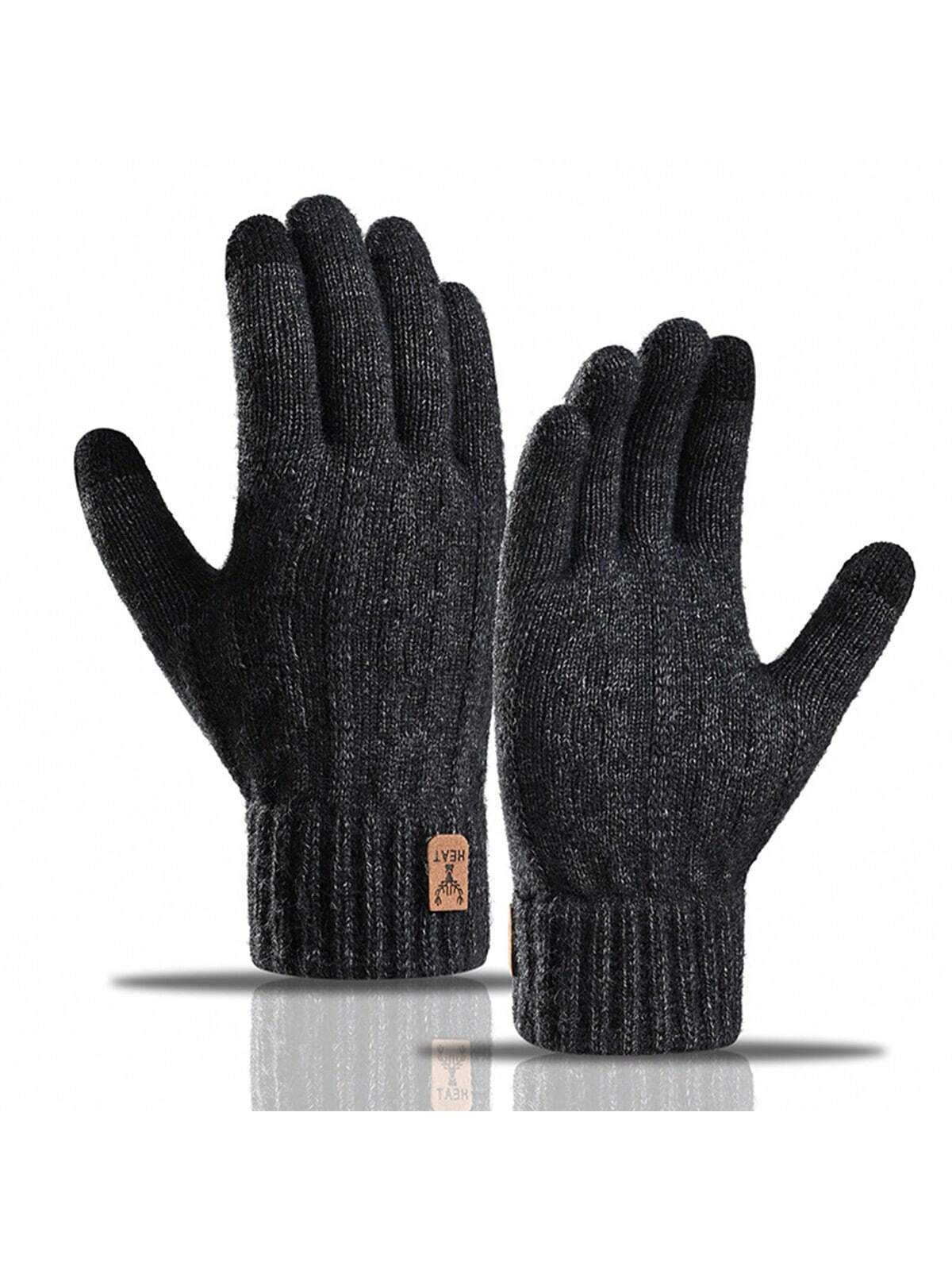 Warm Thermal Lined Knitted Gloves, Windproof, Cold-Proof, Fashion Commuter Gloves For Men, Autumn/Winter