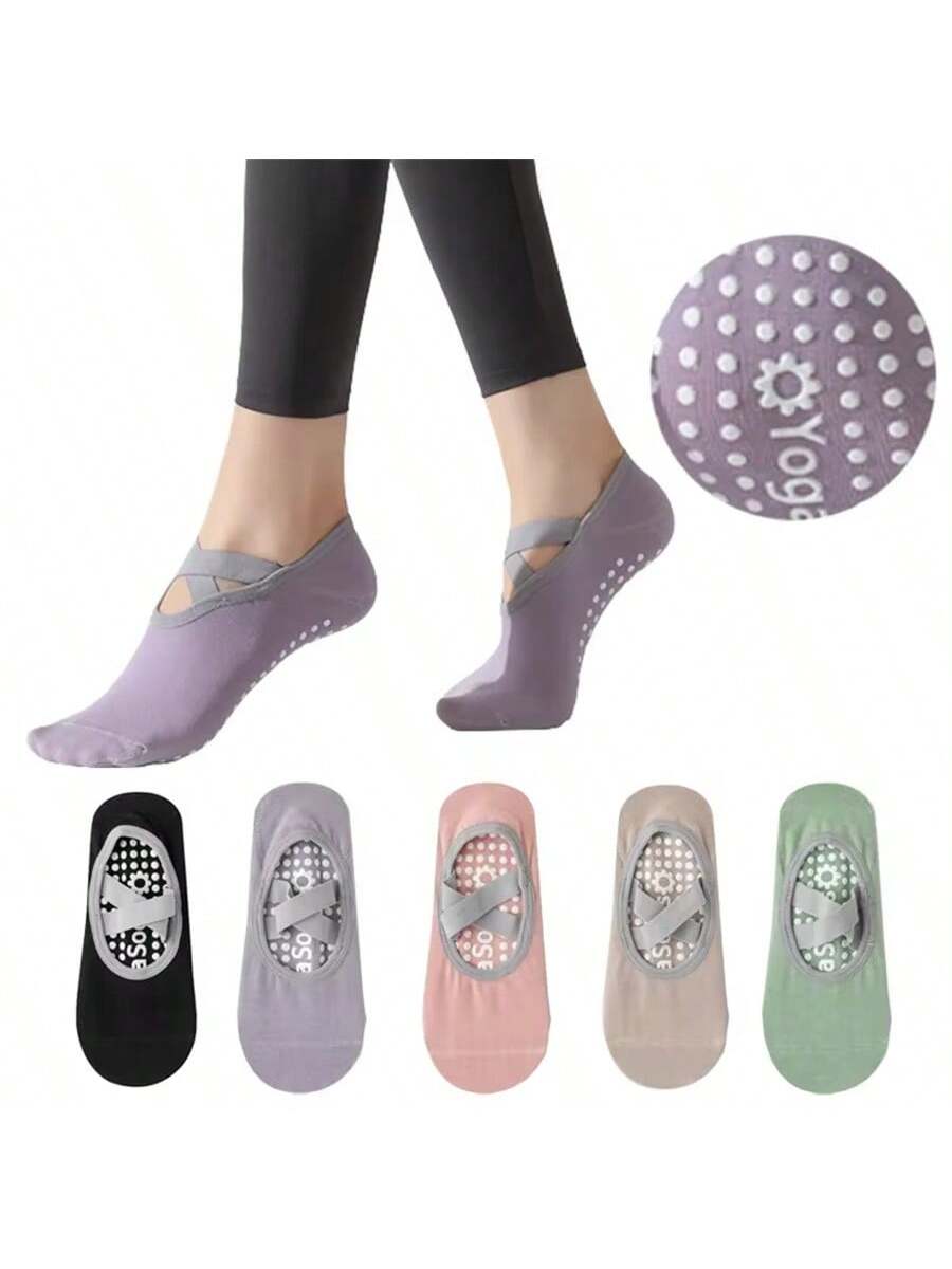 1pc Yoga Foam Brick   1 Pair Random Color High Density Yoga Foam Block, Non-Slip Supportive Fitness EVA Yoga Brick, And 1 Pair Non-Slip Silicone Breathable Yoga Socks For Women, Pilates, Dance, Fitness, Yoga Accessories
