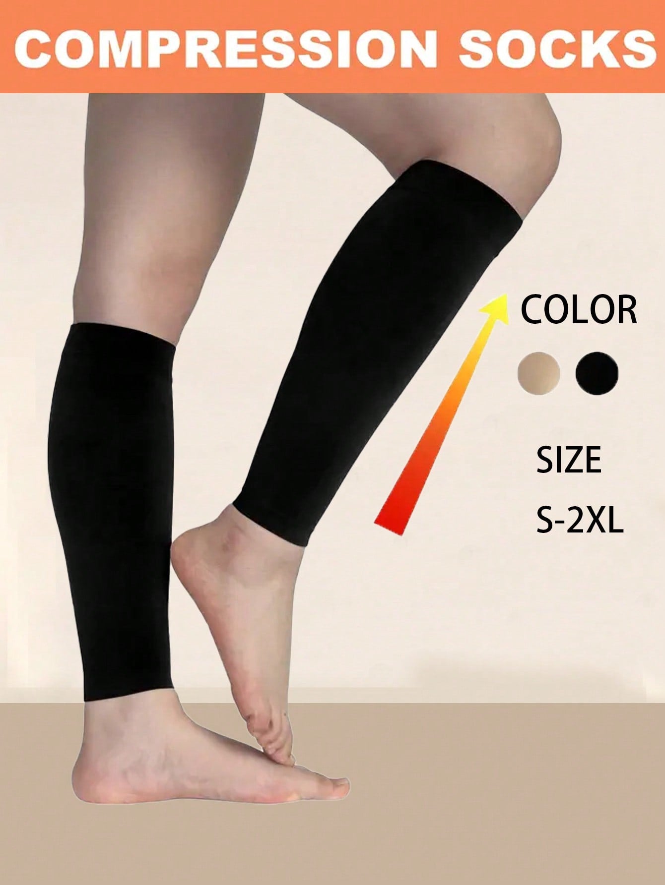 1 Pair Compression Socks For Men And Women Footless Ladies Socks Men's Short Compression Socks Sports Socks Yoga Socks Soccer Socks Suitable For Running Sports Travel Work