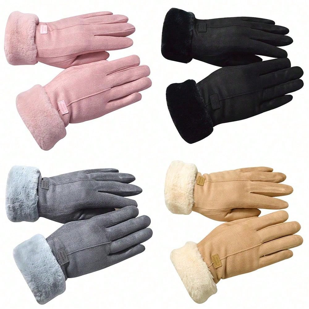 Winter New Women's Warm Fleece Lined Gloves, Windproof Cycling Driving Touchscreen Gloves For Cold Weather Halloween Accessories Winter Gloves