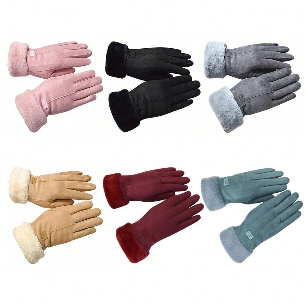 Winter New Women's Warm Fleece Lined Gloves, Windproof Cycling Driving Touchscreen Gloves For Cold Weather Halloween Accessories Winter Gloves