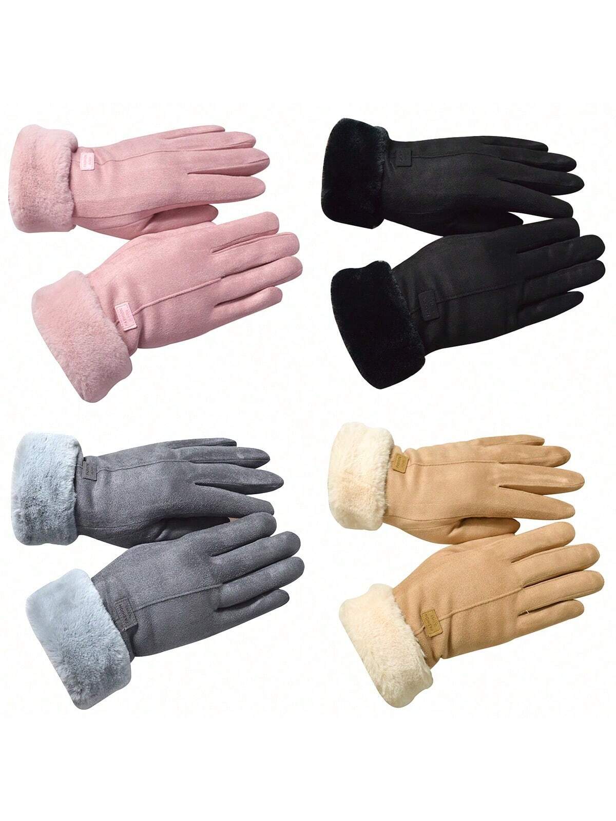 Winter New Women's Warm Fleece Lined Gloves, Windproof Cycling Driving Touchscreen Gloves For Cold Weather Halloween Accessories Winter Gloves