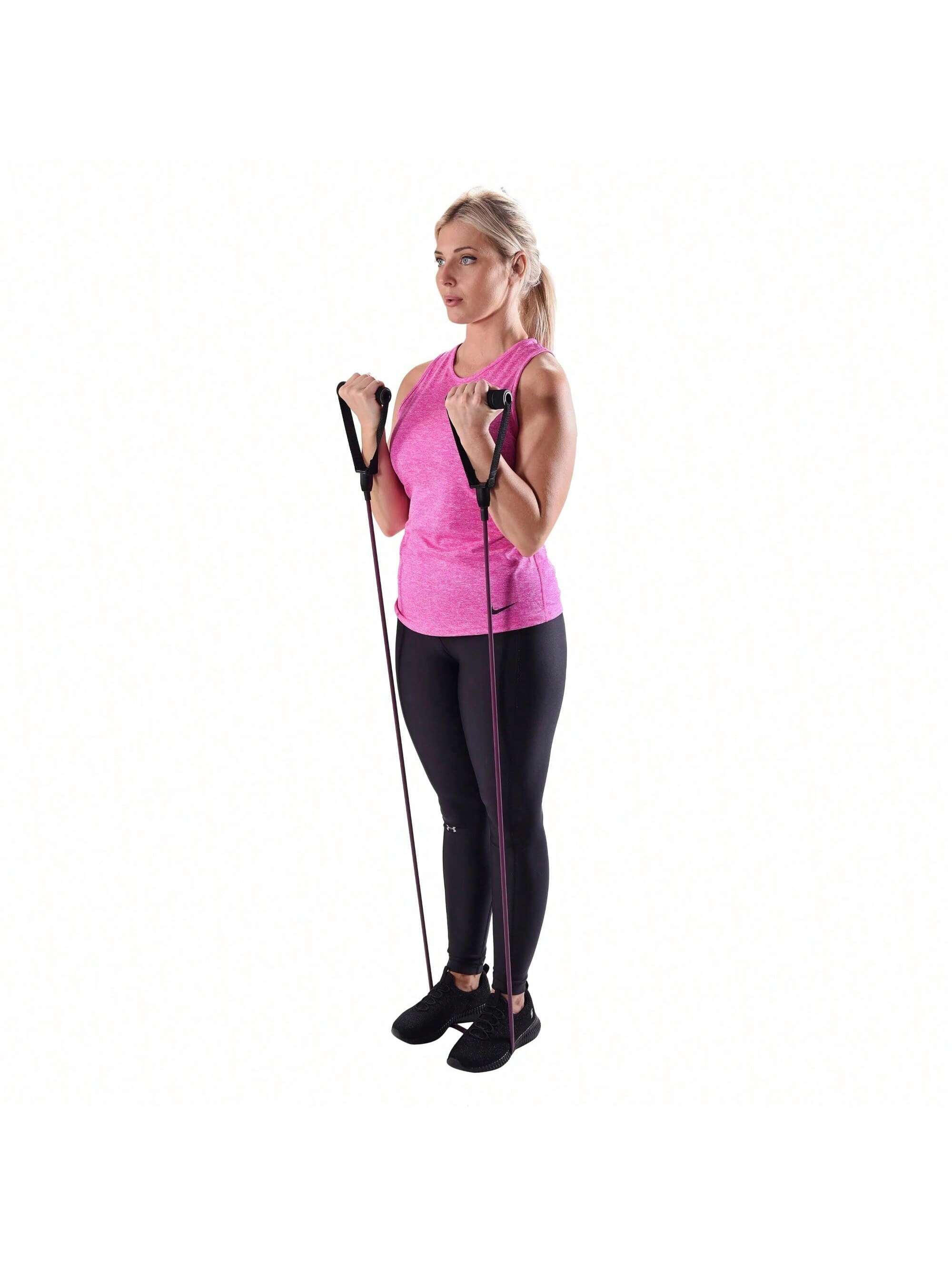 Athletic Works Resistance Tube Exercise Band, Medium Resistance, Purple