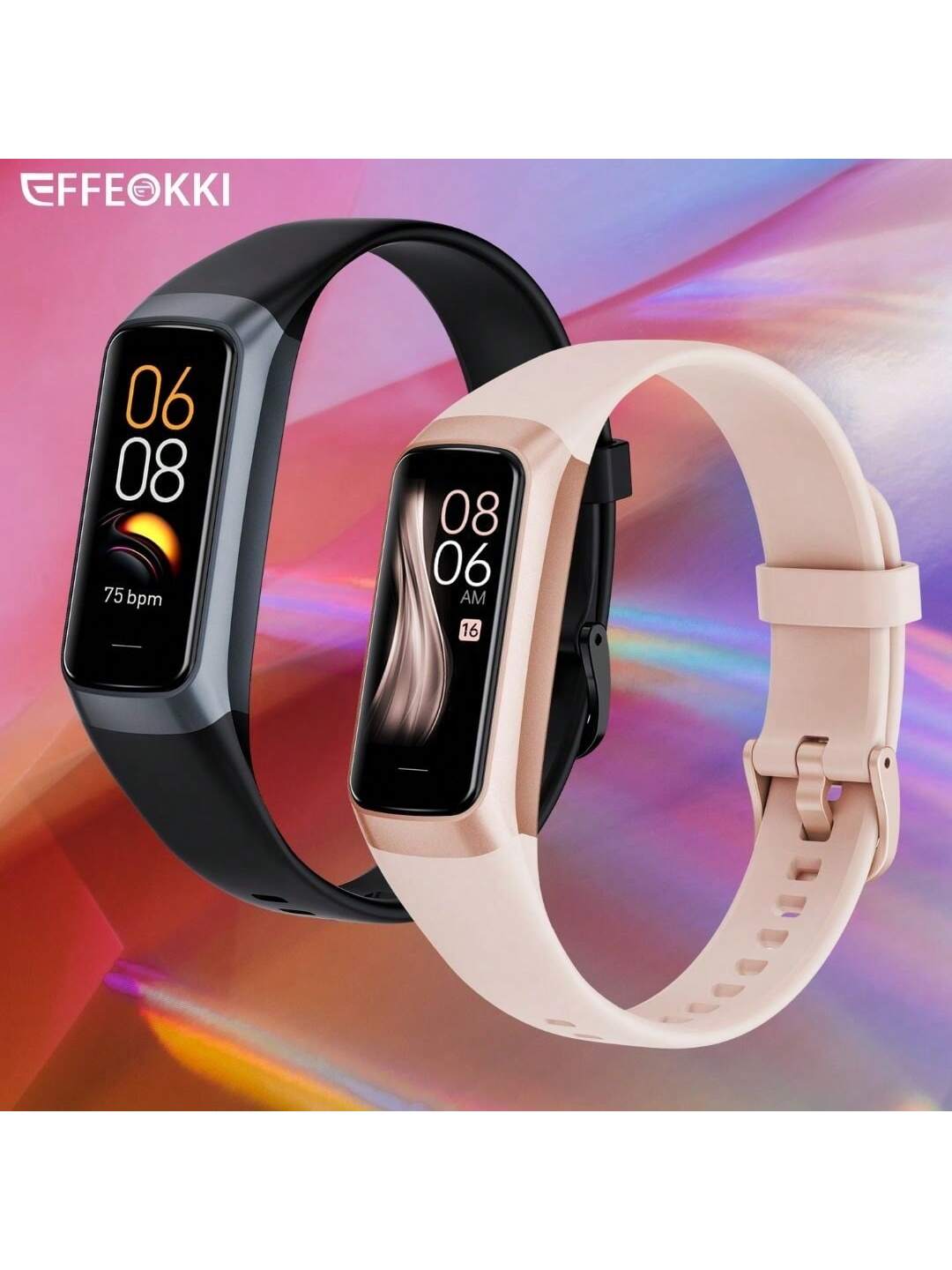 EFFEOKKI Effeokki Slim Sport Fitness Tracker For Women Men Wrist Watch HD Large Screen/Make Answer Calls/123 Sport Modes Smart Watch Compatible With Iphone Android Smartphone