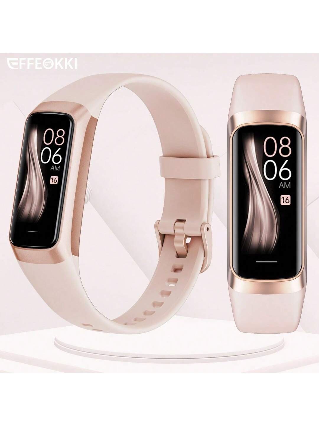 EFFEOKKI Effeokki Slim Sport Fitness Tracker For Women Men Wrist Watch HD Large Screen/Make Answer Calls/123 Sport Modes Smart Watch Compatible With Iphone Android Smartphone