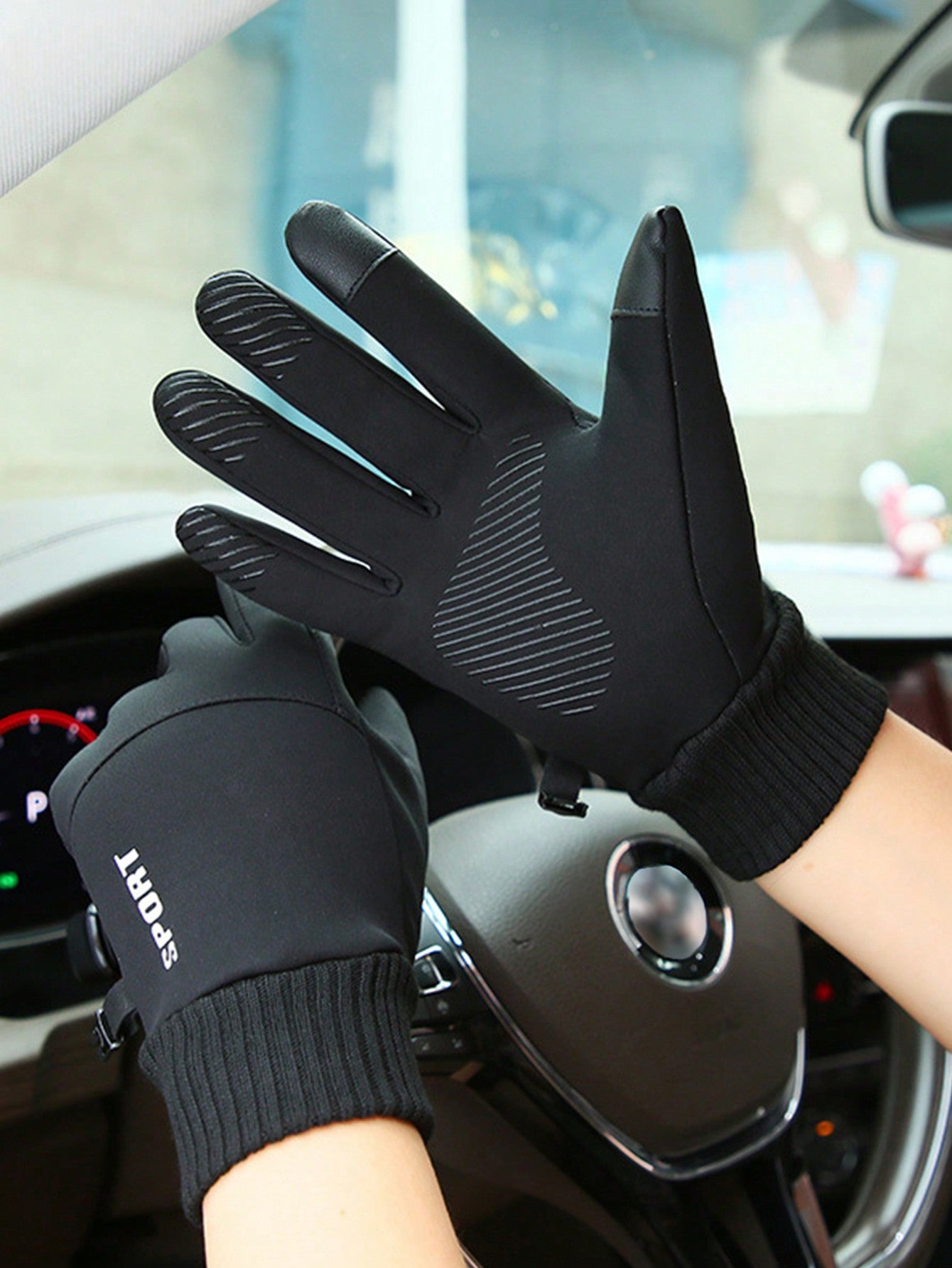 1 Pair Women Winter Driving Gloves, Warm Anti-Slip Fashionable Gloves Suitable For Skiing, Cycling, Driving