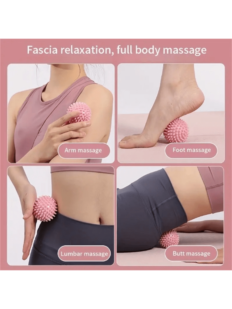 1pc Christmas Yoga Massage Ball Muscle Roller Ball For Back, Shoulder And Foot Relaxation, Spiky Ball