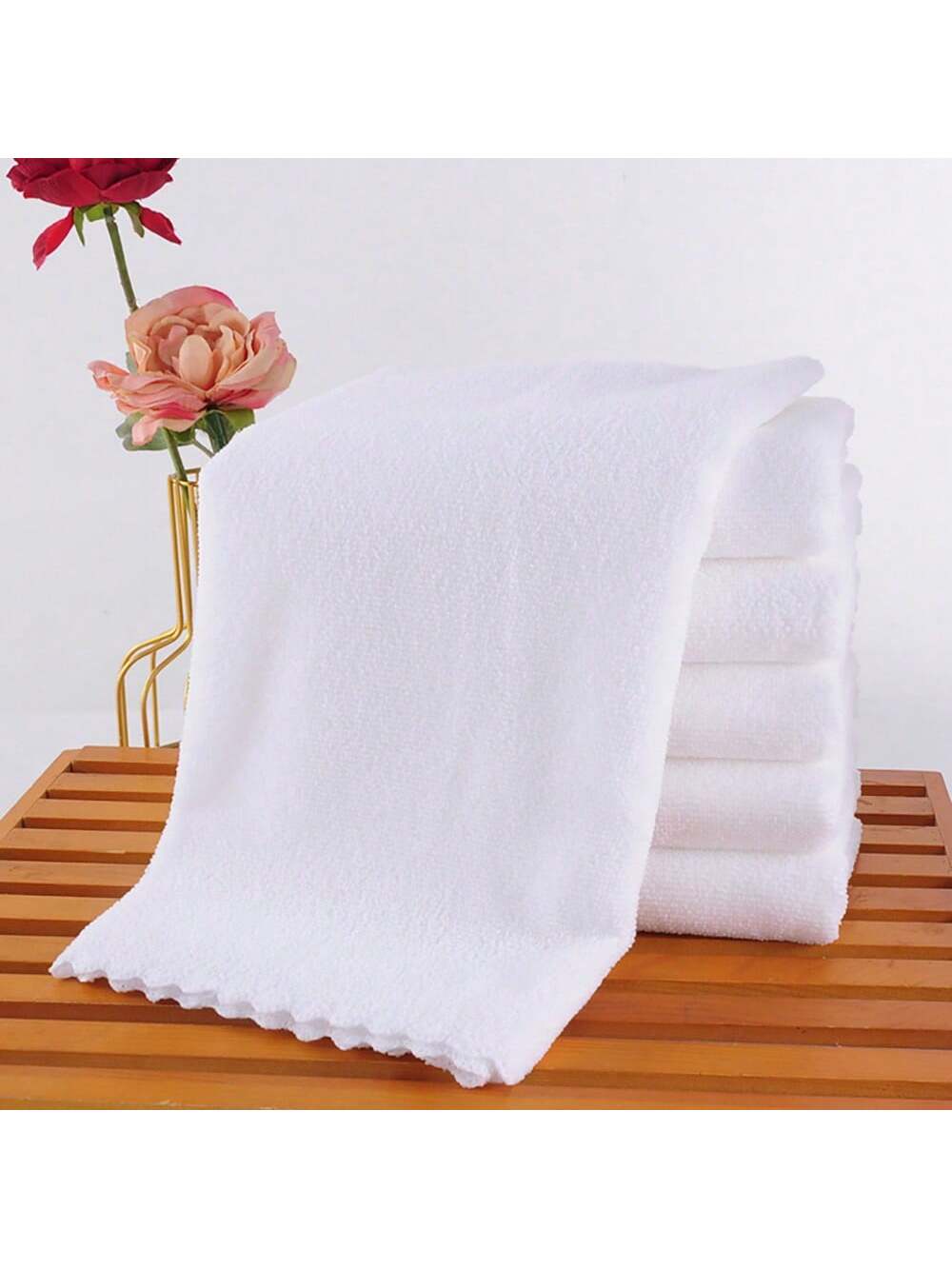 1 Pack Simple White Face Towel, Face Towel, Hotel Towel, Soft Absorbent Towel, Bathroom Supplies, Suitable For Business Hotel Use, Home Use