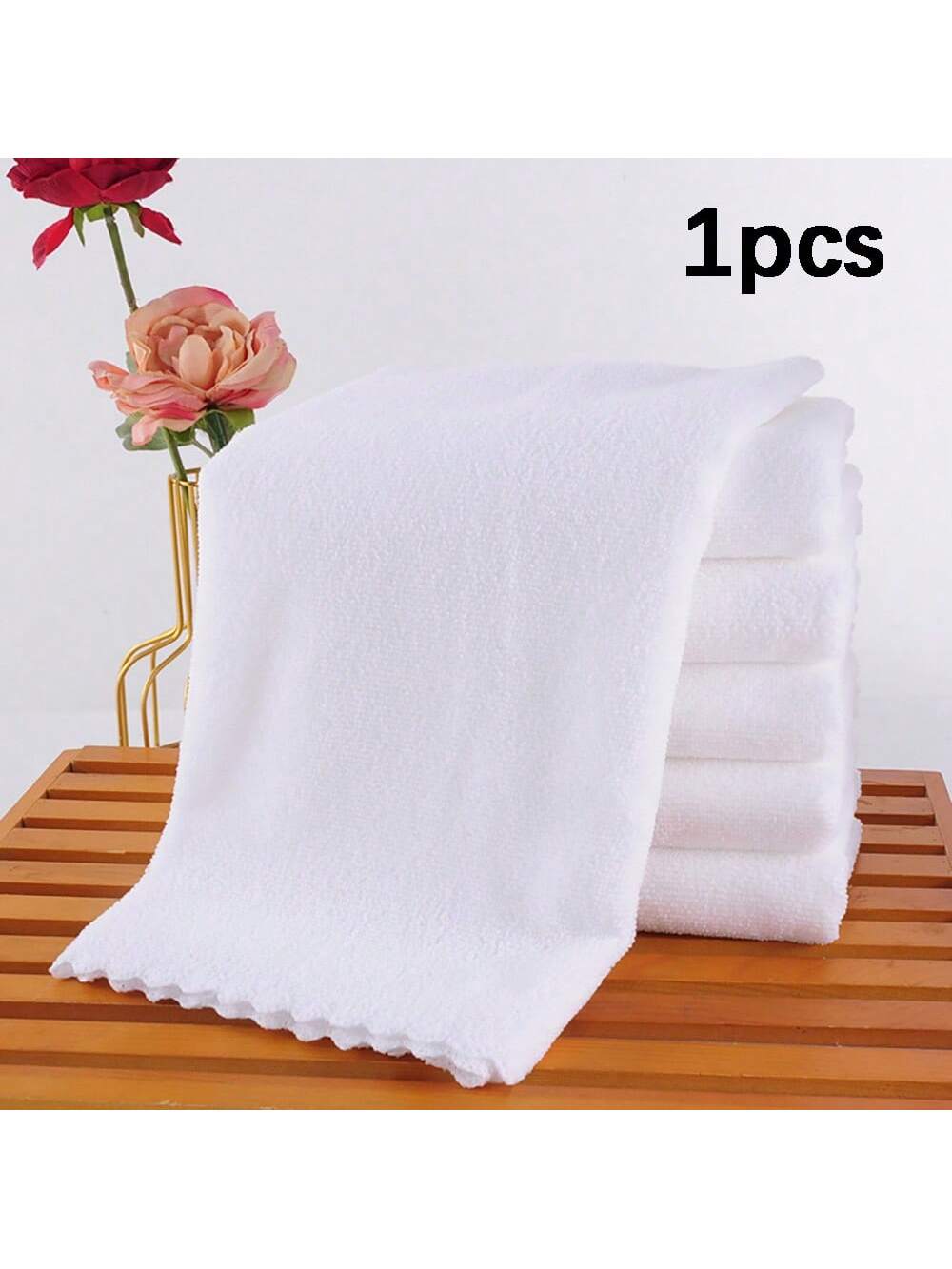 1 Pack Simple White Face Towel, Face Towel, Hotel Towel, Soft Absorbent Towel, Bathroom Supplies, Suitable For Business Hotel Use, Home Use