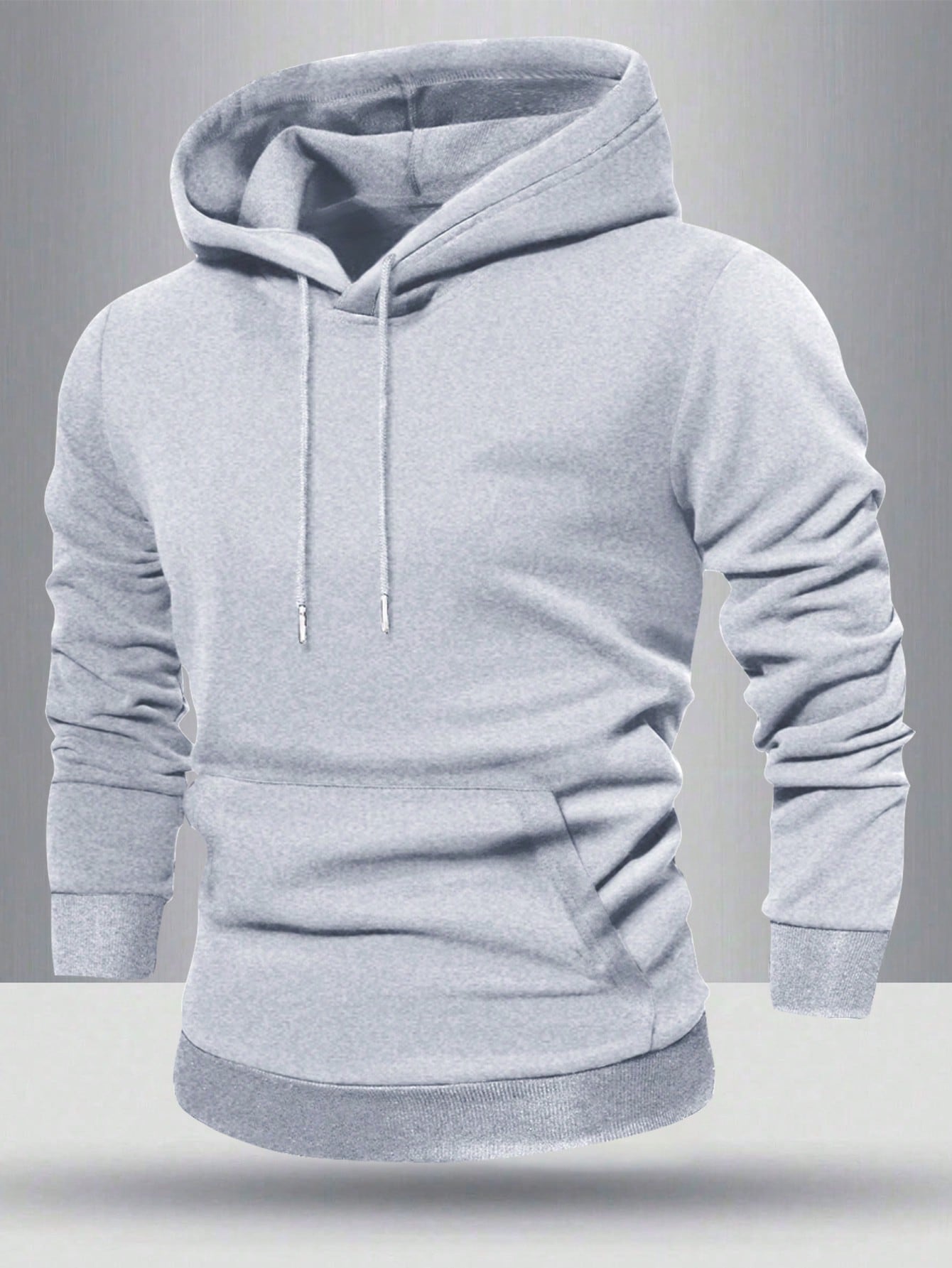 Men's Regular Fit Solid Hoodie With Pockets, Basic Casual Sportswear Pullover Jacket, Spring/Autumn