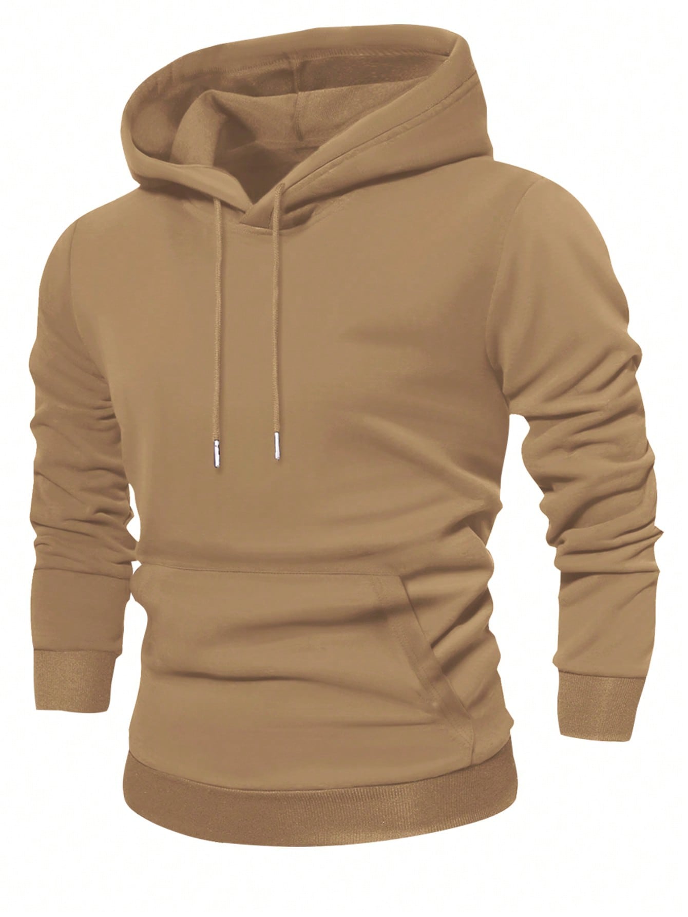 Men's Regular Fit Solid Hoodie With Pockets, Basic Casual Sportswear Pullover Jacket, Spring/Autumn