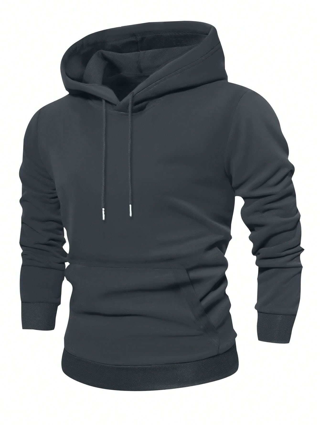 Men's Regular Fit Solid Hoodie With Pockets, Basic Casual Sportswear Pullover Jacket, Spring/Autumn