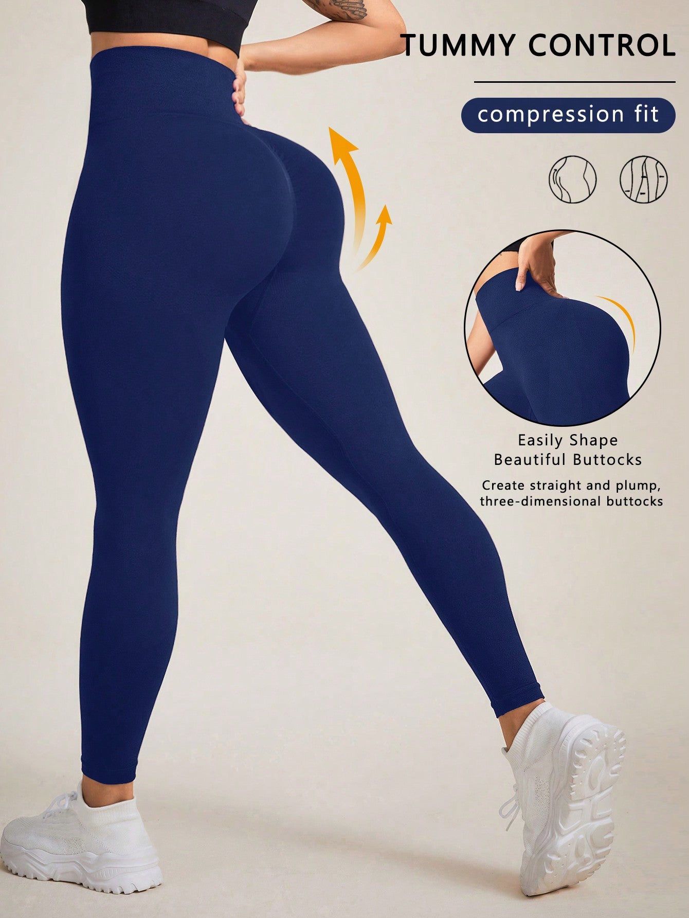 Sport Studio Simple Daily Wear High Elastic Seamless Sports Leggings