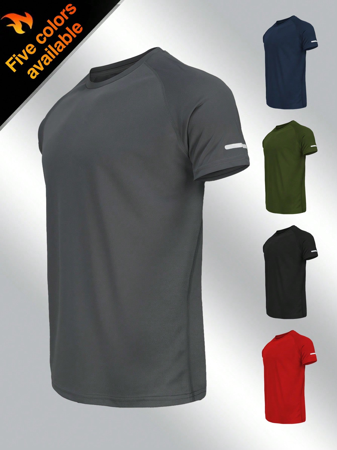 Men's Raglan Short Sleeve Crew Neck Casual Fitness Sports T-Shirt