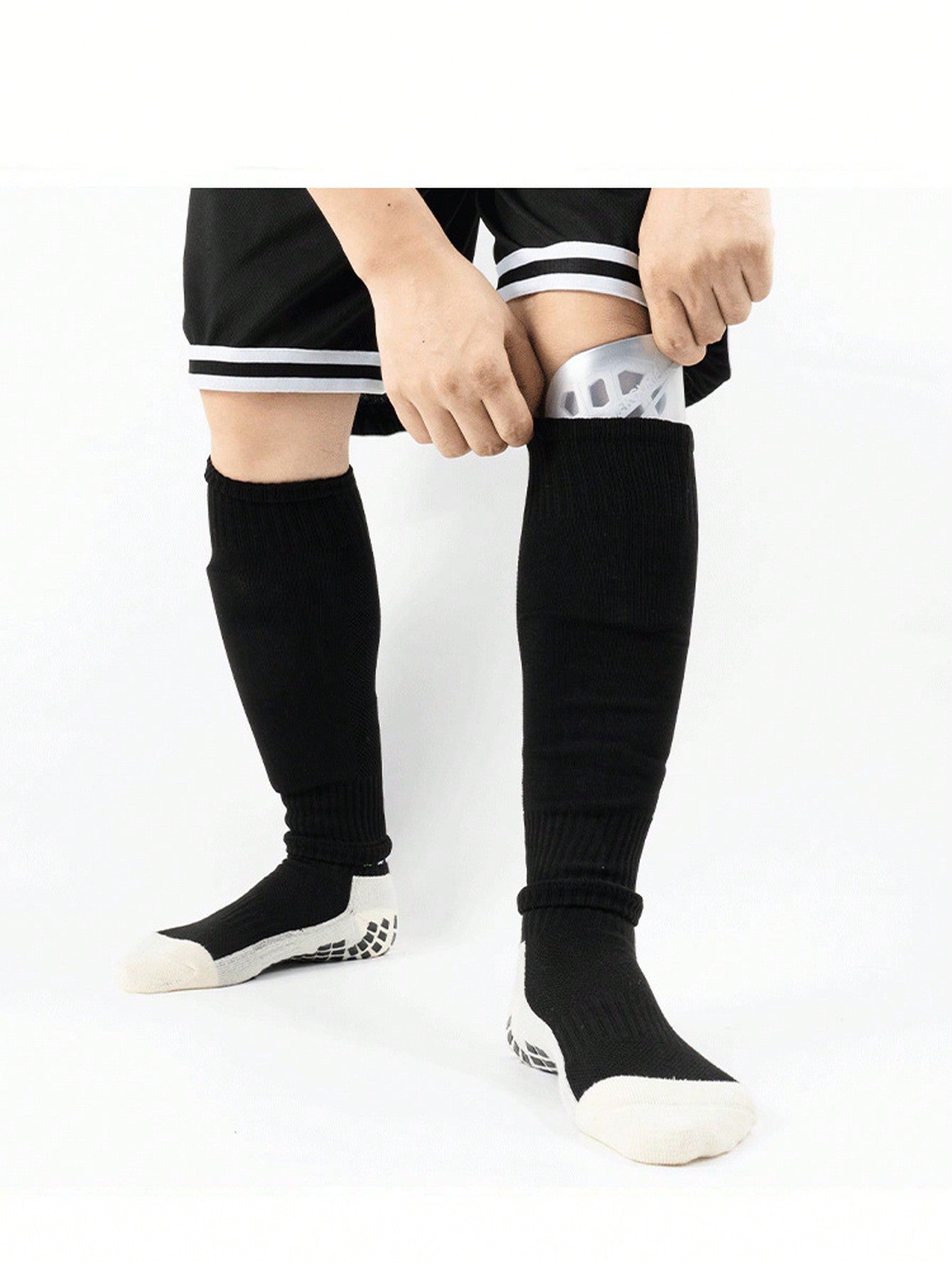 1 Pair Unisex Sports Leg Compression Sleeves, Elastic Football Shin Guards