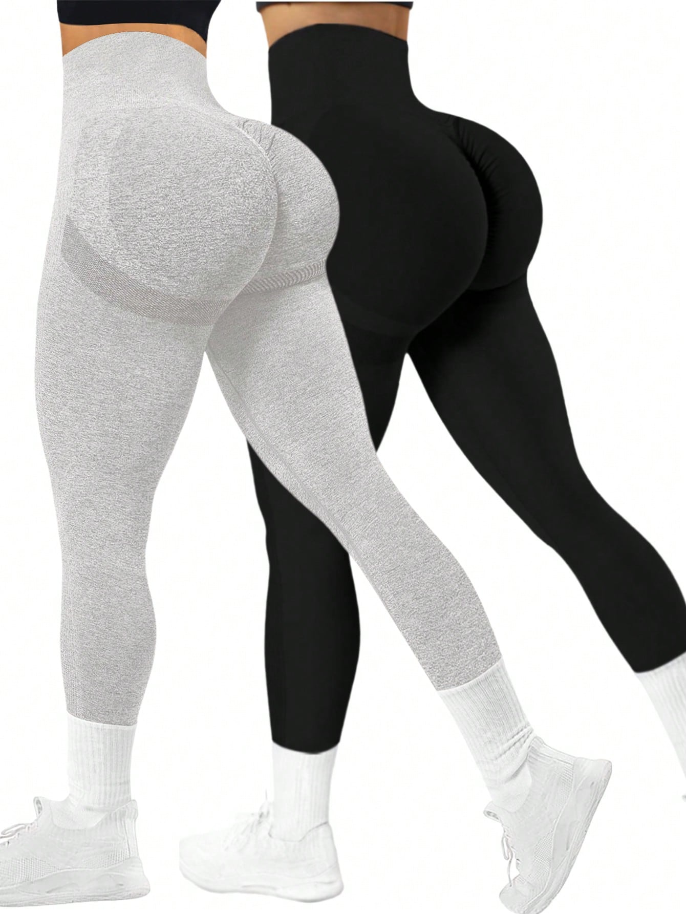 Sport Studio Seamless High Elasticity Daily Wear Fitness Grey Leggings