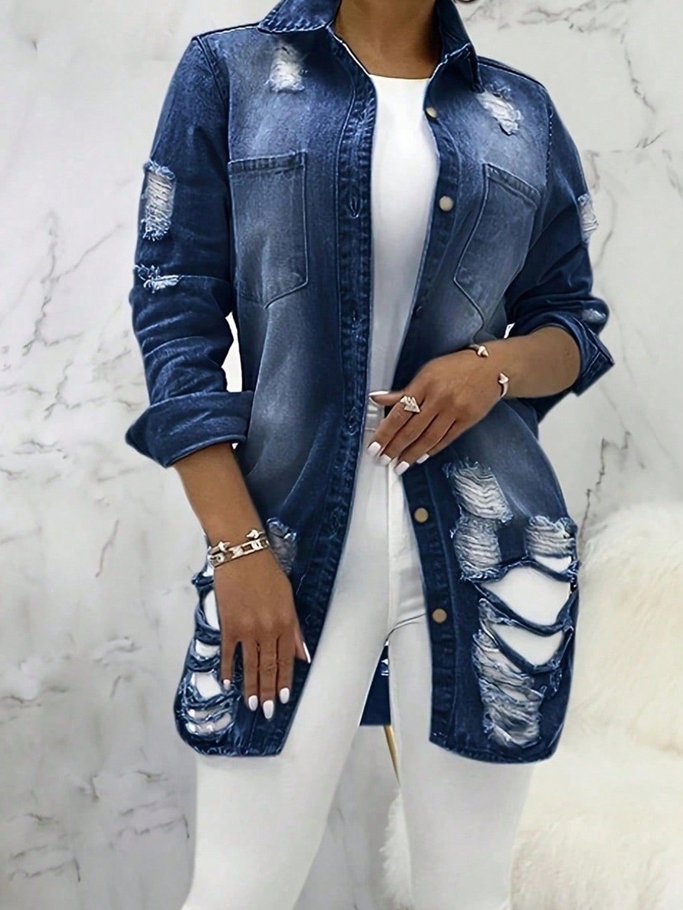 Fall/Winter Coat Ladies Denim Coat Jacket Top