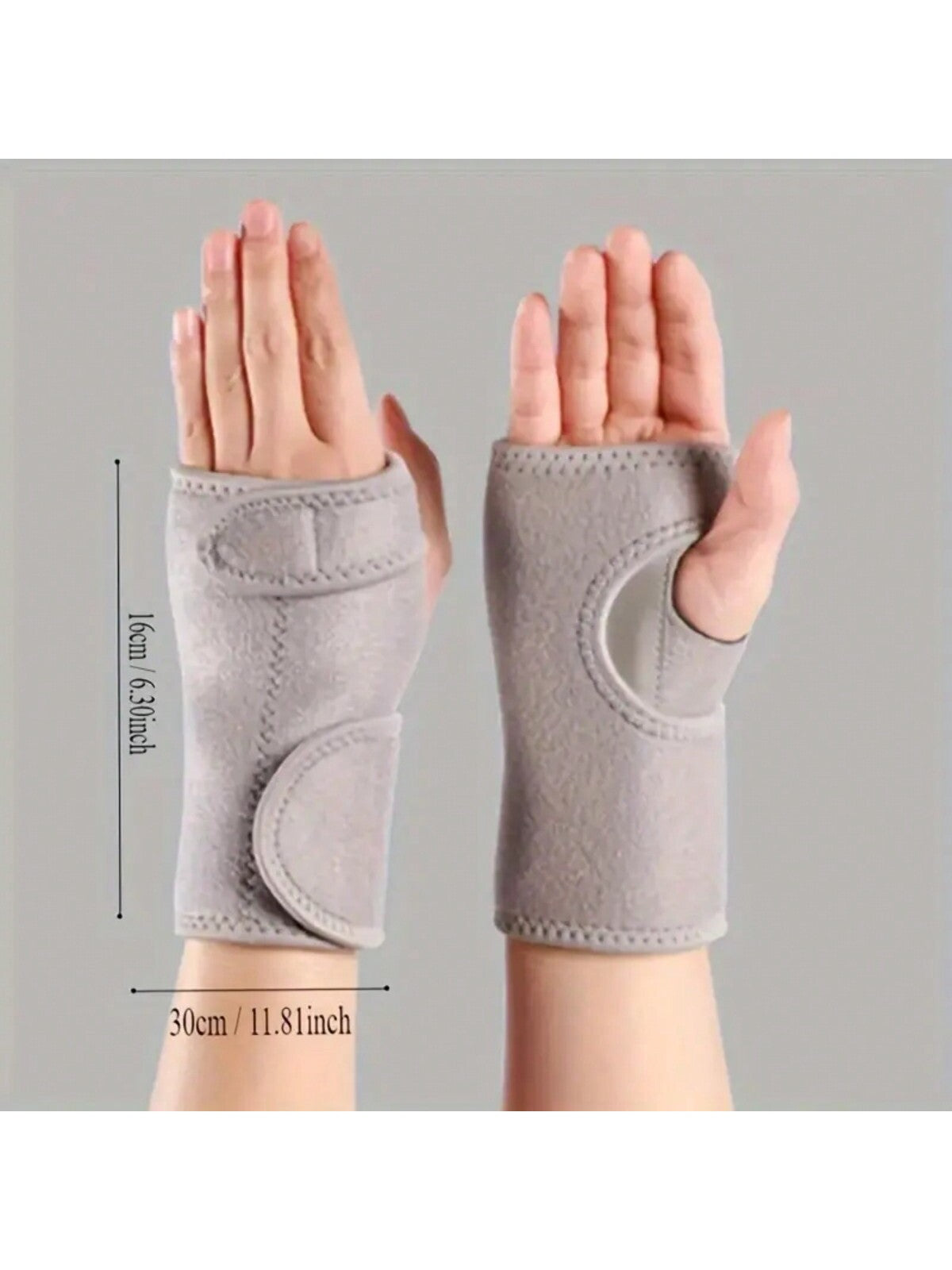 1 Pair Adjustable Breathable 11.8 Inch Wrist Support Braces With Splint For Carpal Tunnel Wrist Stabilization