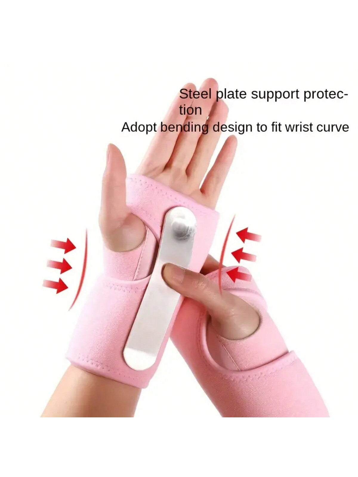 1 Pair Adjustable Breathable 11.8 Inch Wrist Support Braces With Splint For Carpal Tunnel Wrist Stabilization