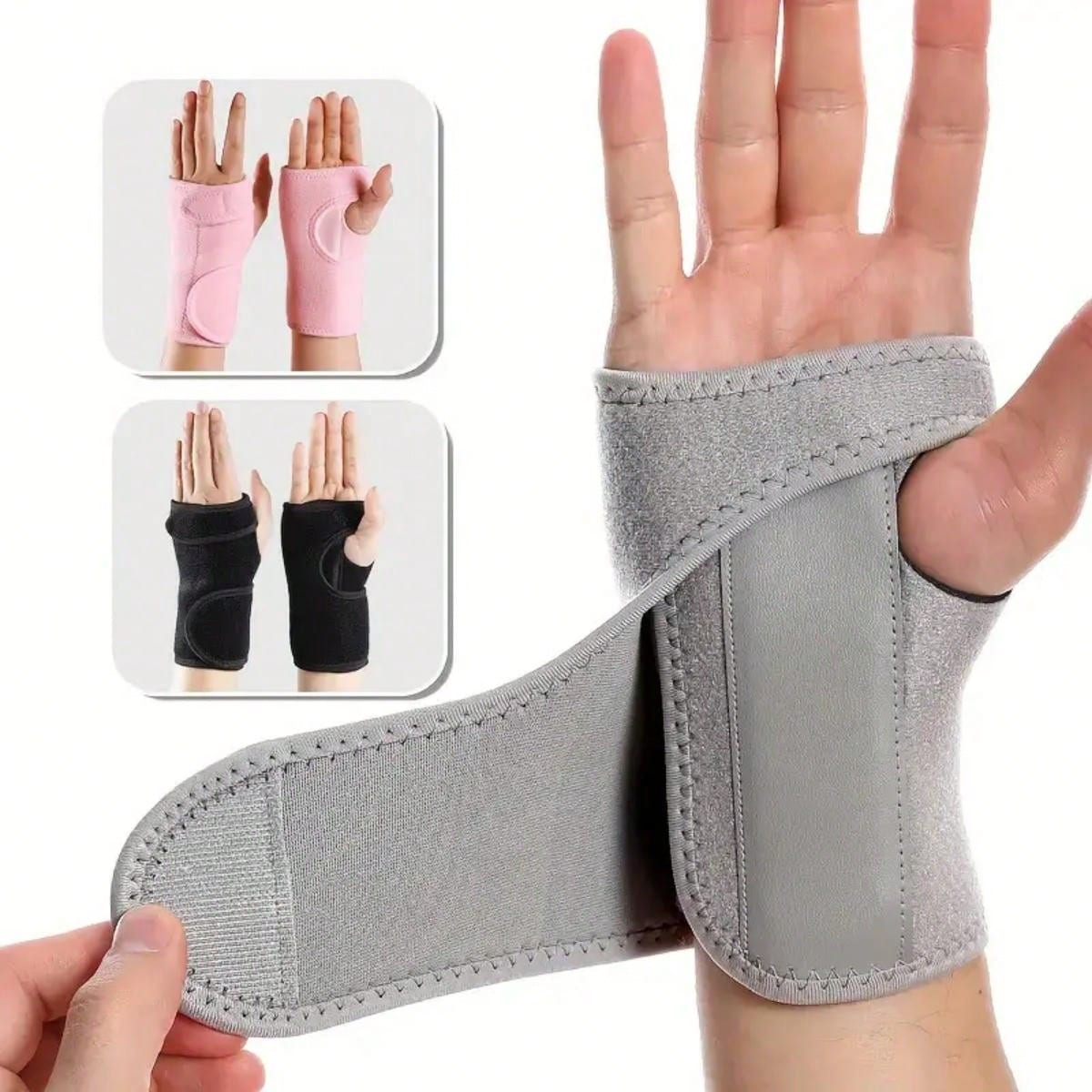 1 Pair Adjustable Breathable 11.8 Inch Wrist Support Braces With Splint For Carpal Tunnel Wrist Stabilization