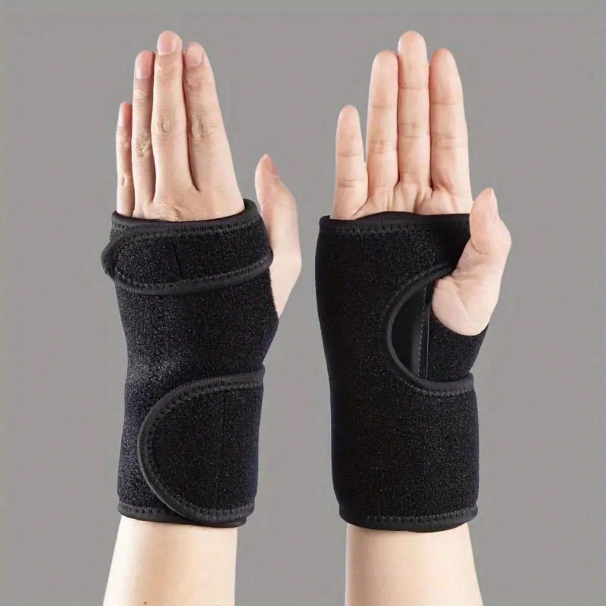 1 Pair Adjustable Breathable 11.8 Inch Wrist Support Braces With Splint For Carpal Tunnel Wrist Stabilization