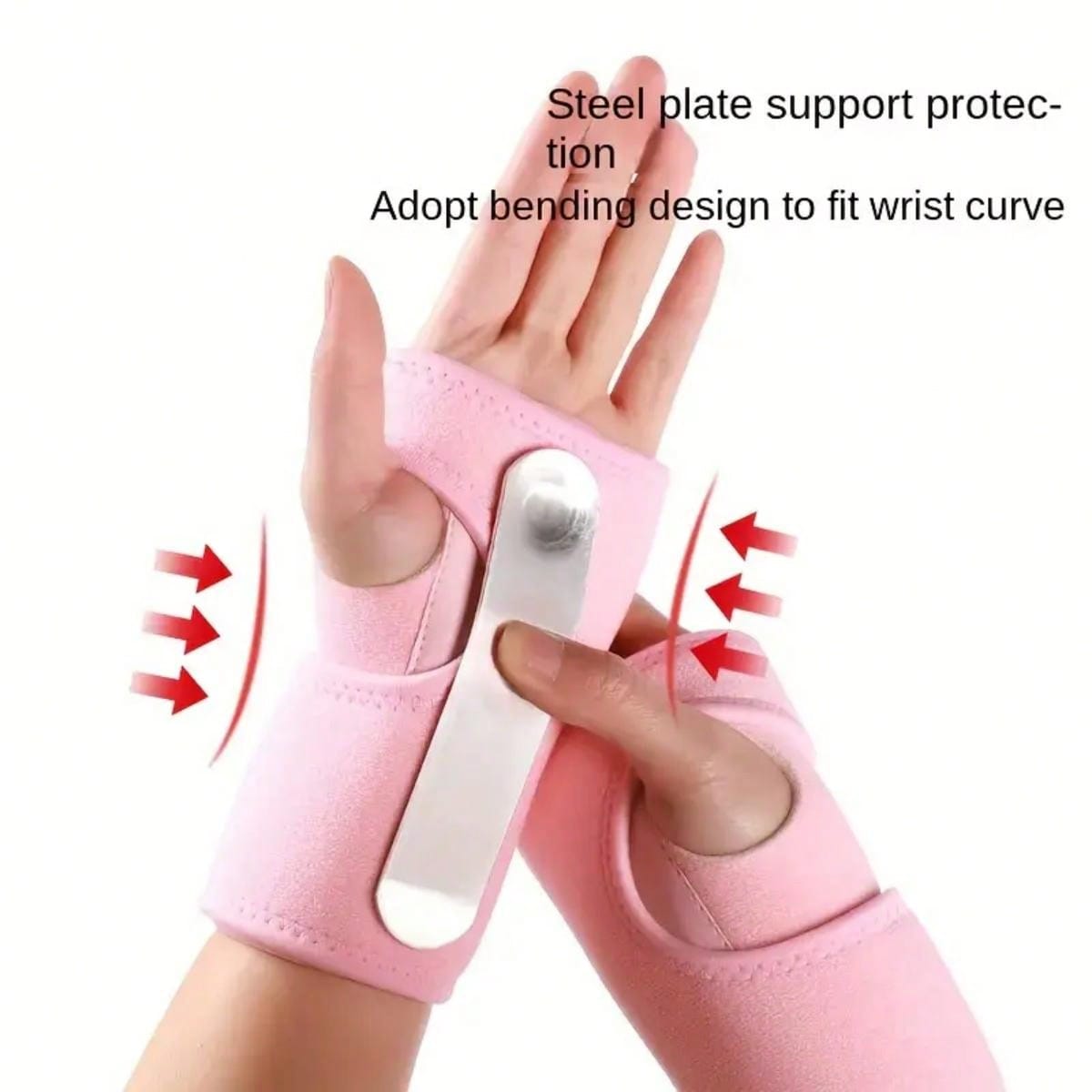 1 Pair Adjustable Breathable 11.8 Inch Wrist Support Braces With Splint For Carpal Tunnel Wrist Stabilization