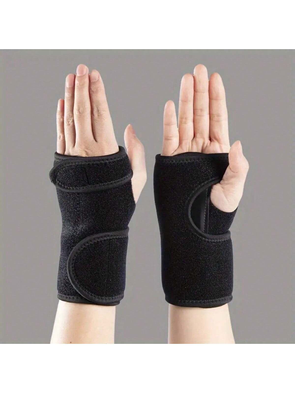 1 Pair Adjustable Breathable 11.8 Inch Wrist Support Braces With Splint For Carpal Tunnel Wrist Stabilization