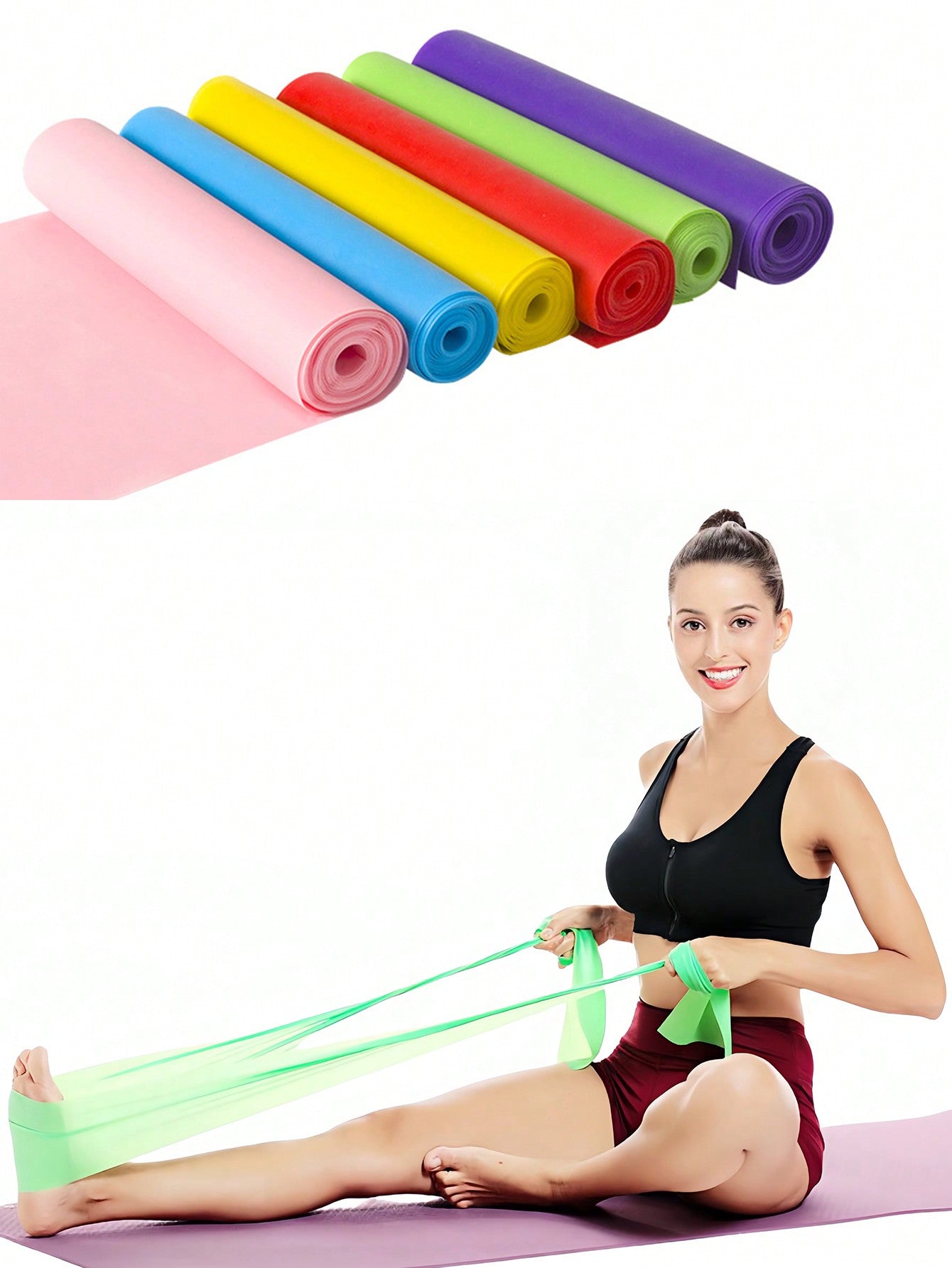 1pc 2025 New Resistance Band, Exercise Band For Strength Training, Yoga, Pilates, Stretching, Home Gym Workouts, Stretch Fitness Band