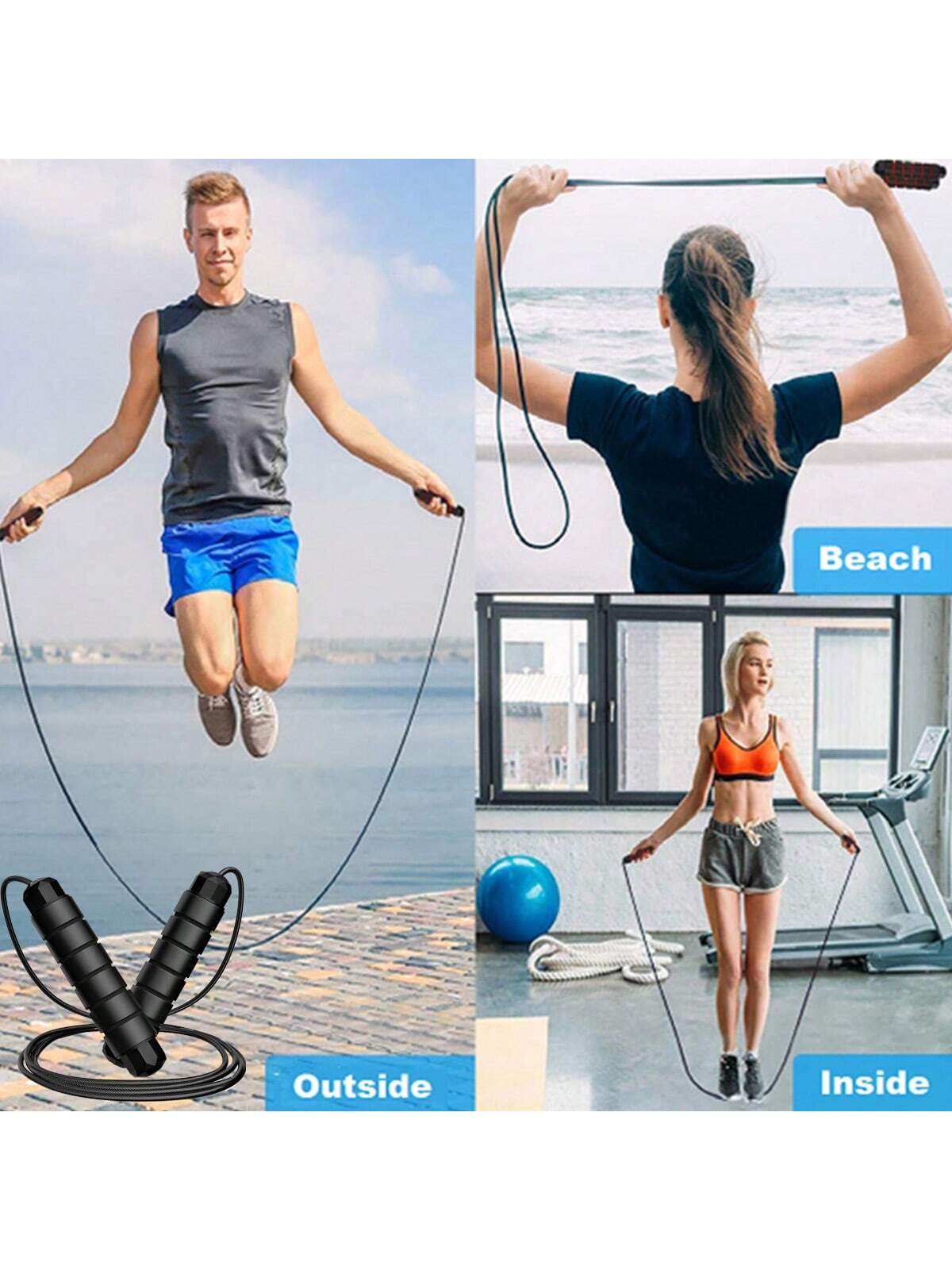 1Pc Skipping Rope With Rapid Speed Adjustable Jump Rope Cable And Memory Foam Handles Ideal For Aerobic Exercise Like Speed Training, Extreme Jumping, Endurance Training And Gym