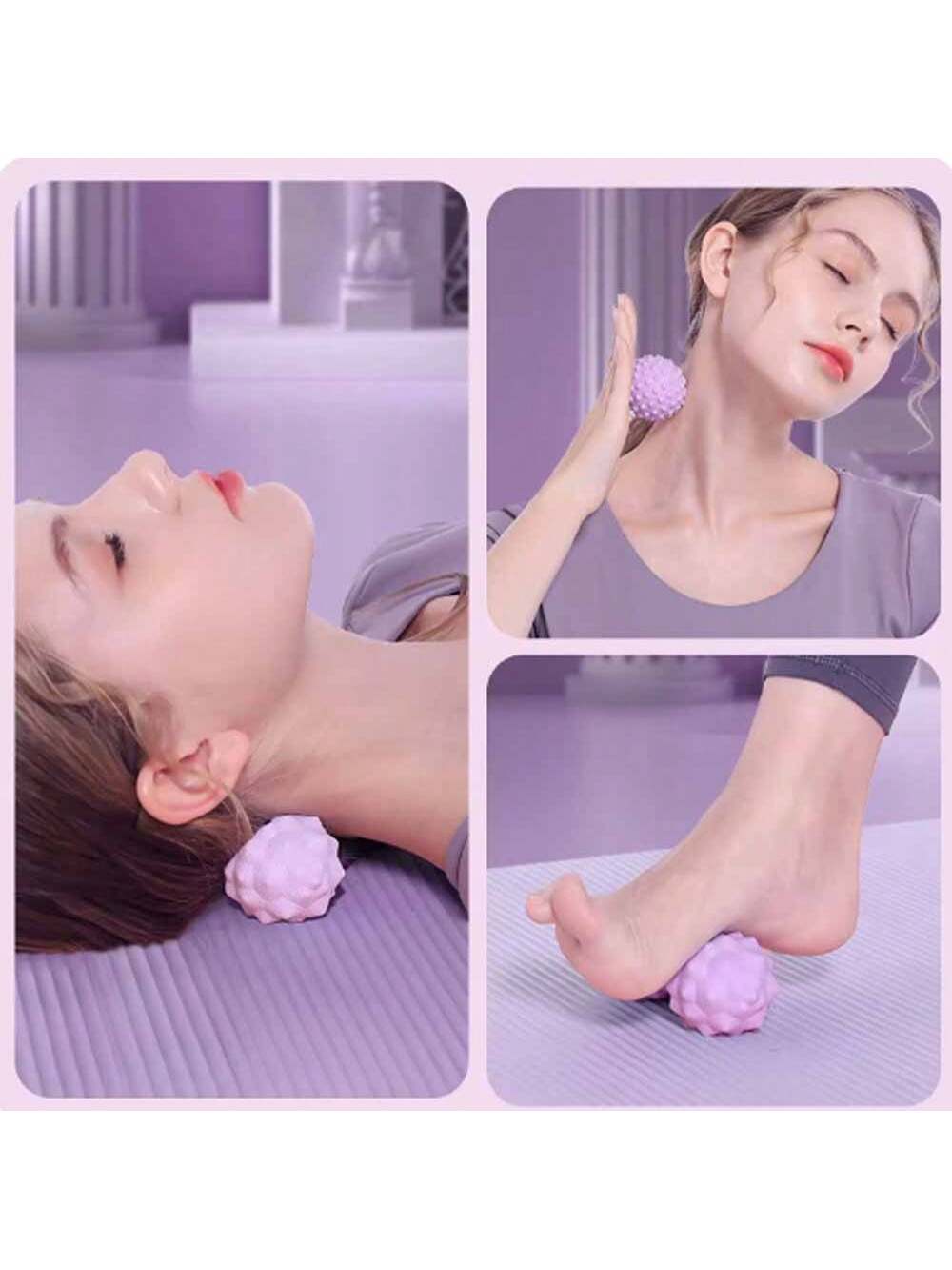 2 Piece Set Massage Ball Leg Plantar Relaxation Massager Handheld Tpe Fascia Ball Peanut Ball Massage Roller Meridian Fascia Ball Solid Massage Ball Relaxation Acupoint Rolling Ball Foot Leg Massager