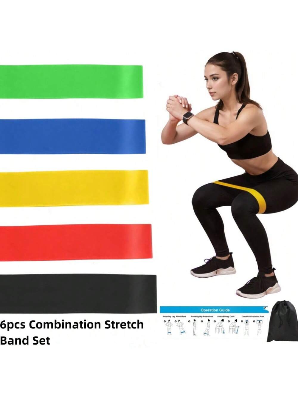 Resistance Loop Exercise Bands For Home Fitness, Yoga Pilates, Stretching, Strength Training, And Physical Therapy - Elastic Workout Bands Set, Ideal For Women