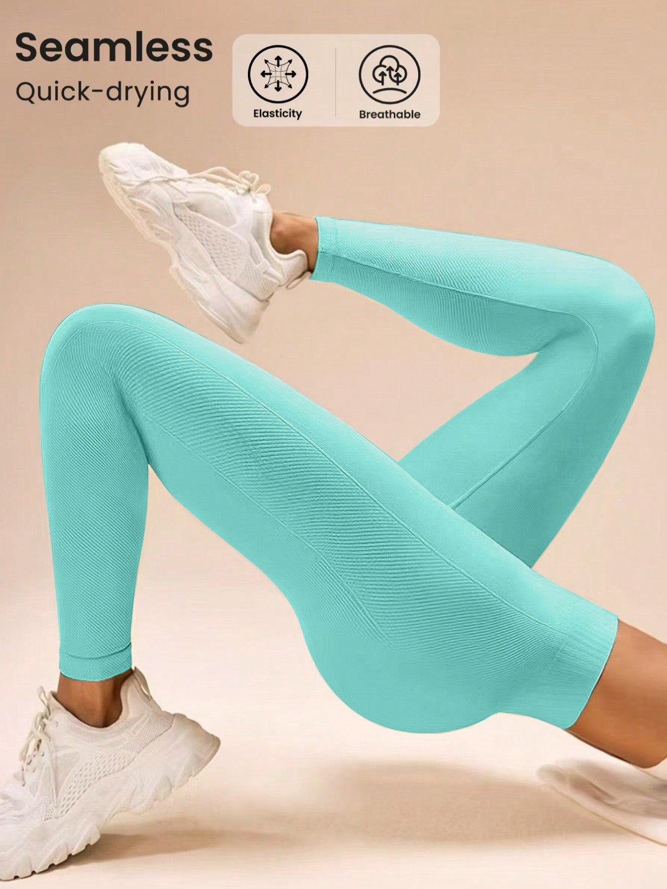 Solid High Waist Slim-Fit Leggings, Casual Everyday Wear