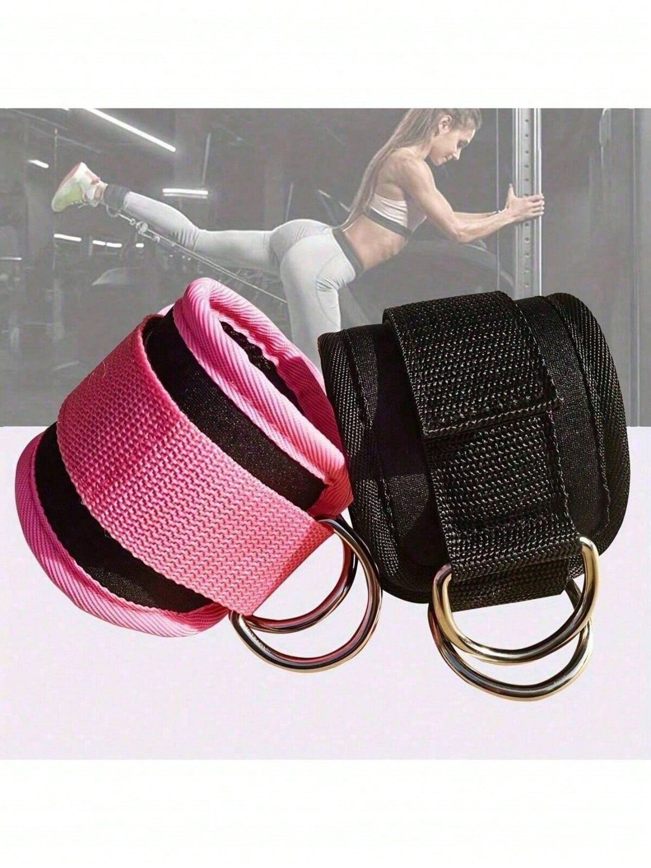 1 Pair Multi-Purpose Resistance Bands For Strength Training, Exercise, Yoga, Pilates, Fitness Leg And Glute Workouts, Muscle Toning. Adjustable Ankle Straps For Joint Protection.