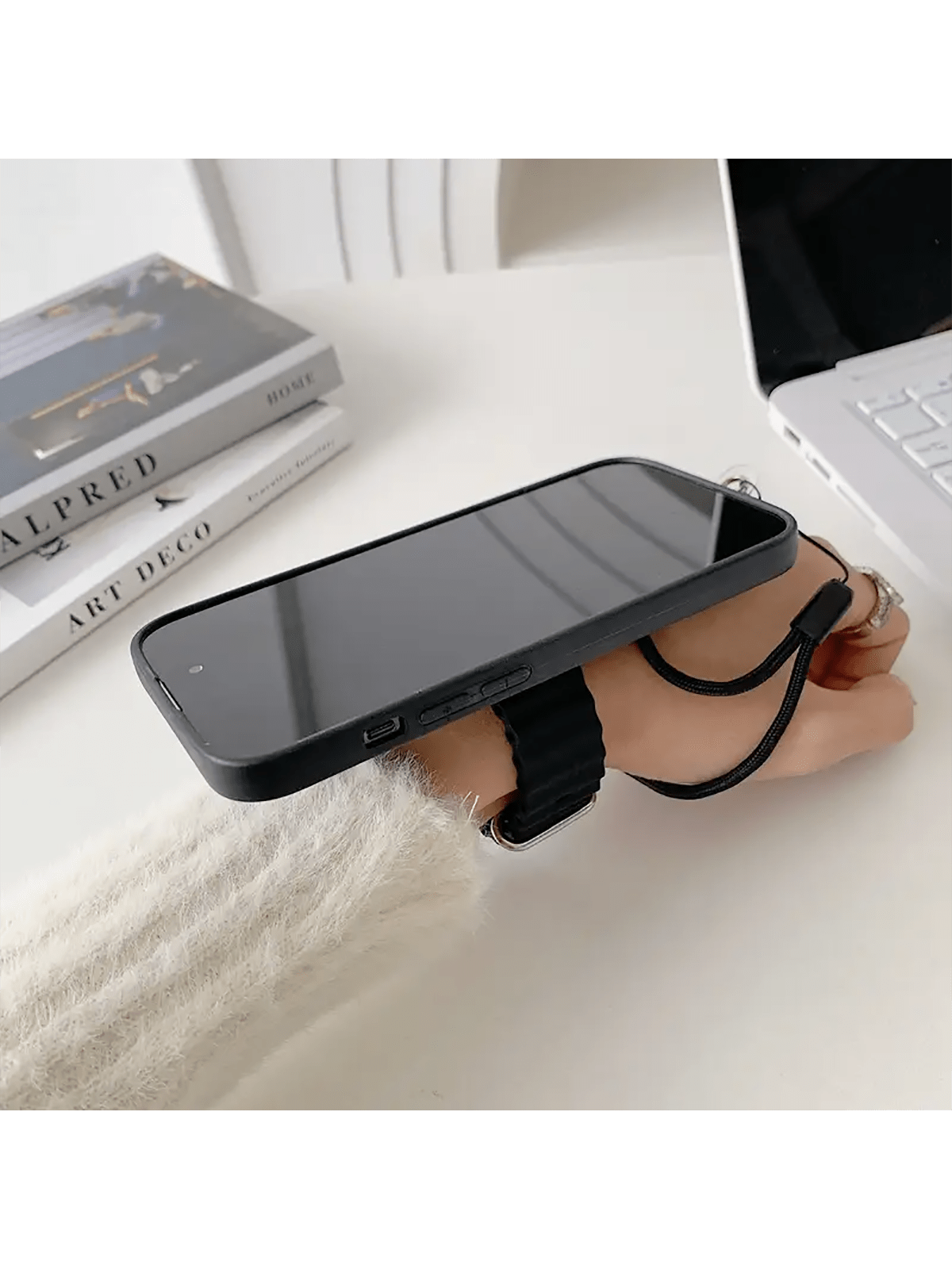 Magnetic Wristband Phone Holder - Durable Plastic Hands-Free Mobile Stand With Magnet Attraction Ring, Washable Operation, Includes Anti-Lost Lanyard