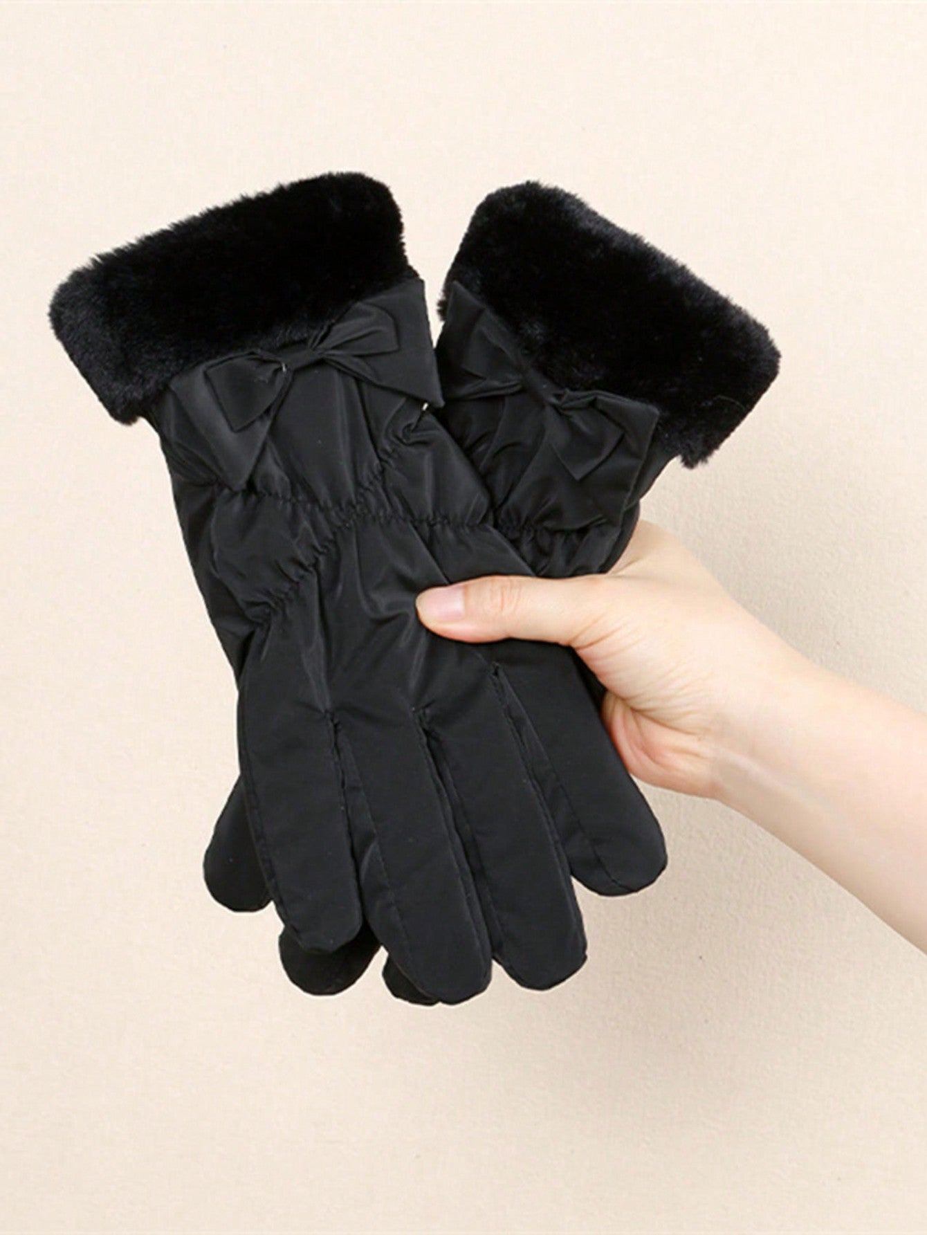 1 Pair Of Ski Gloves For Men And Women. Warm With Fleece In Winter. Suitable For Outdoor Cycling And Mountaineering. Thickened, Waterproof, Windproof And Cold-Proof.