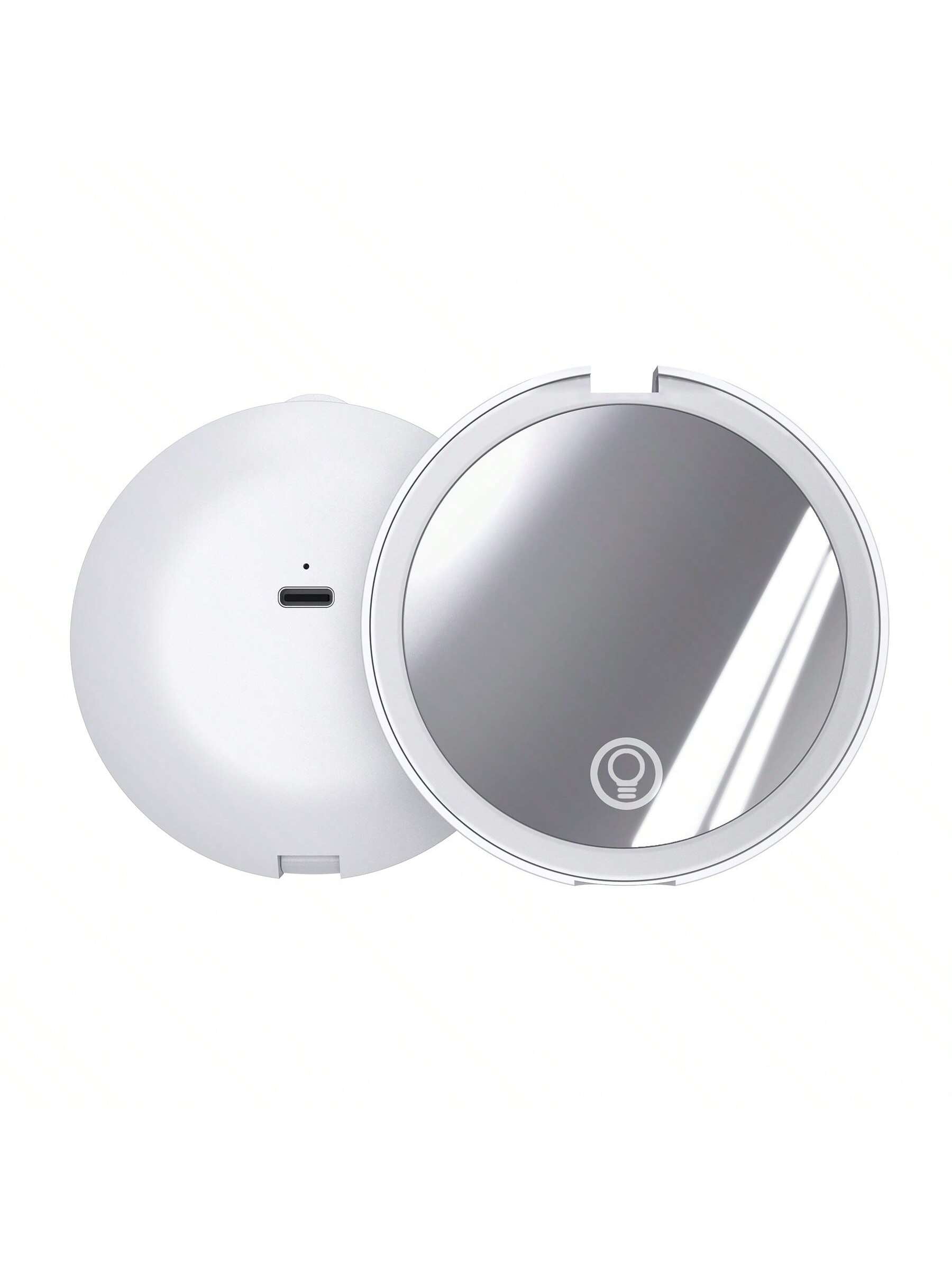 Round Compact Magnifying Mirror Rechargeable 1x/2x Magnification Travel Mirror With Light Small Makeup Mirror Pocket Mirror For Purse Handbag Handheld 2-Sided Mirror Dimmable Girls Xmast New Year Gifts