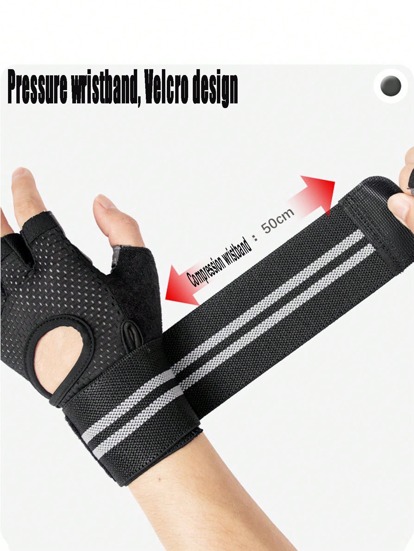 1pair Fitness Breathable Workout Gloves For Men Women, Padded Weight Lifting Gloves With Wrist Wraps Support, Full Palm Protection, Grip For Gym Training, Fitness, Weightlifting, Exercise Fingerless Black