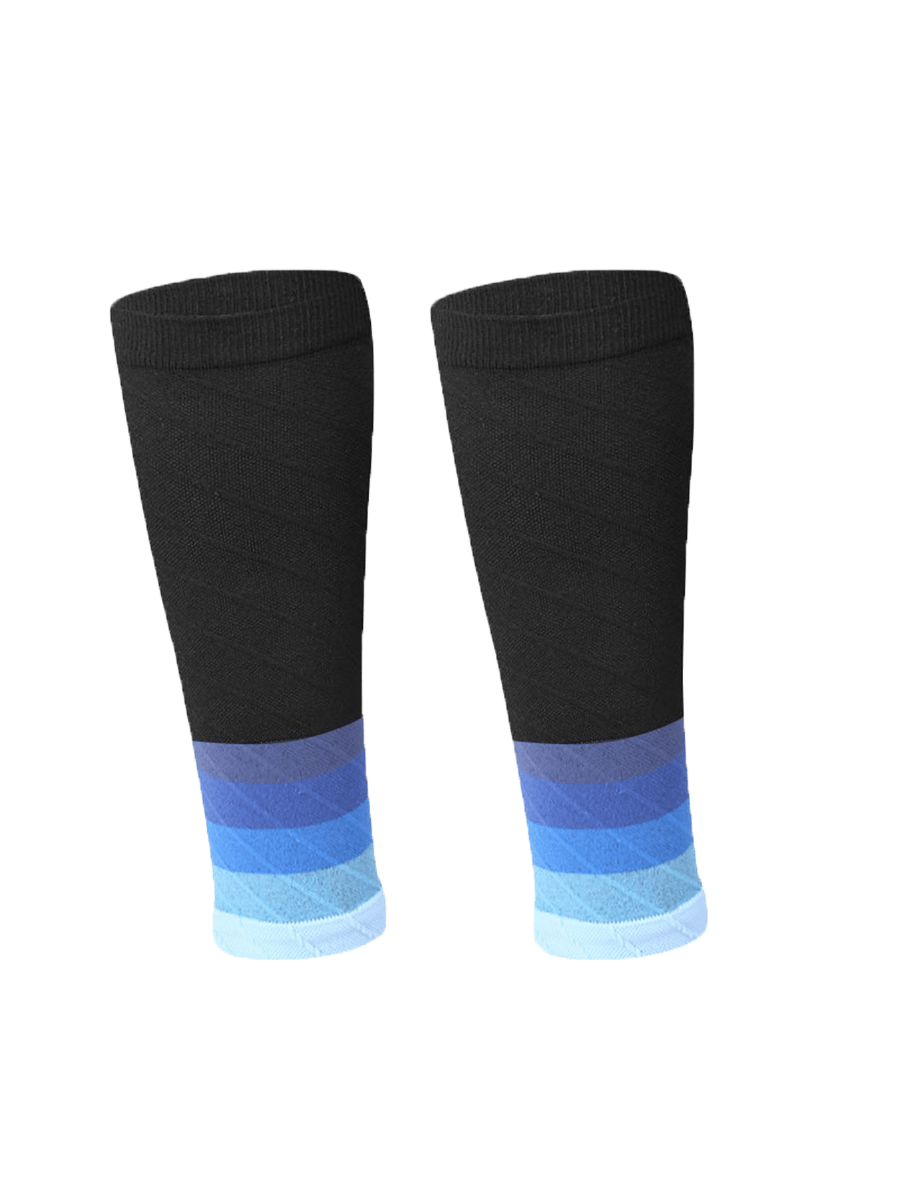 1 Pair Compression Leg Sleeves, Ombre Gradient Unisex Athletic Calf Sleeve For Fitness, Running, Cycling, Moisture-Wicking, Breathable, Elastic