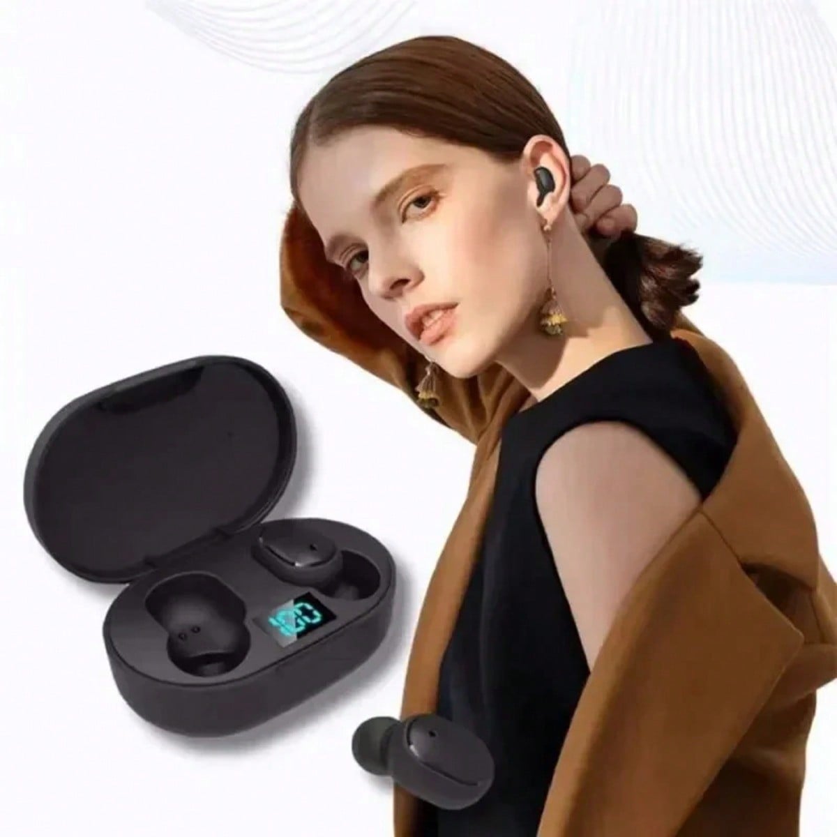 E6S TWS Wireless Bluetooth Headphones Waterproof Noise Cancelling LED Earbuds With Mic Wireless Headset Bluetooth Earphones