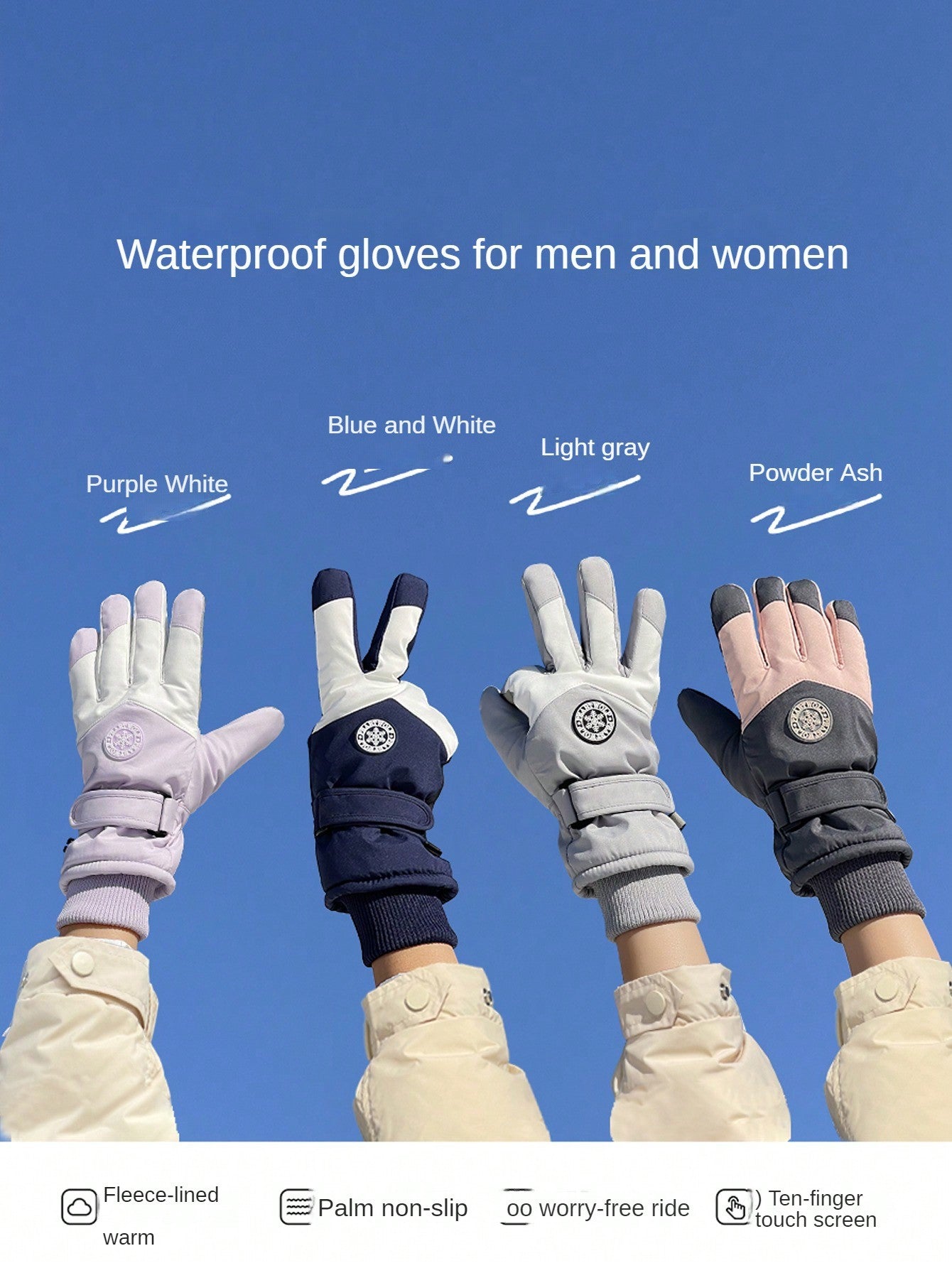 1 Pair Skiing Gloves For Women