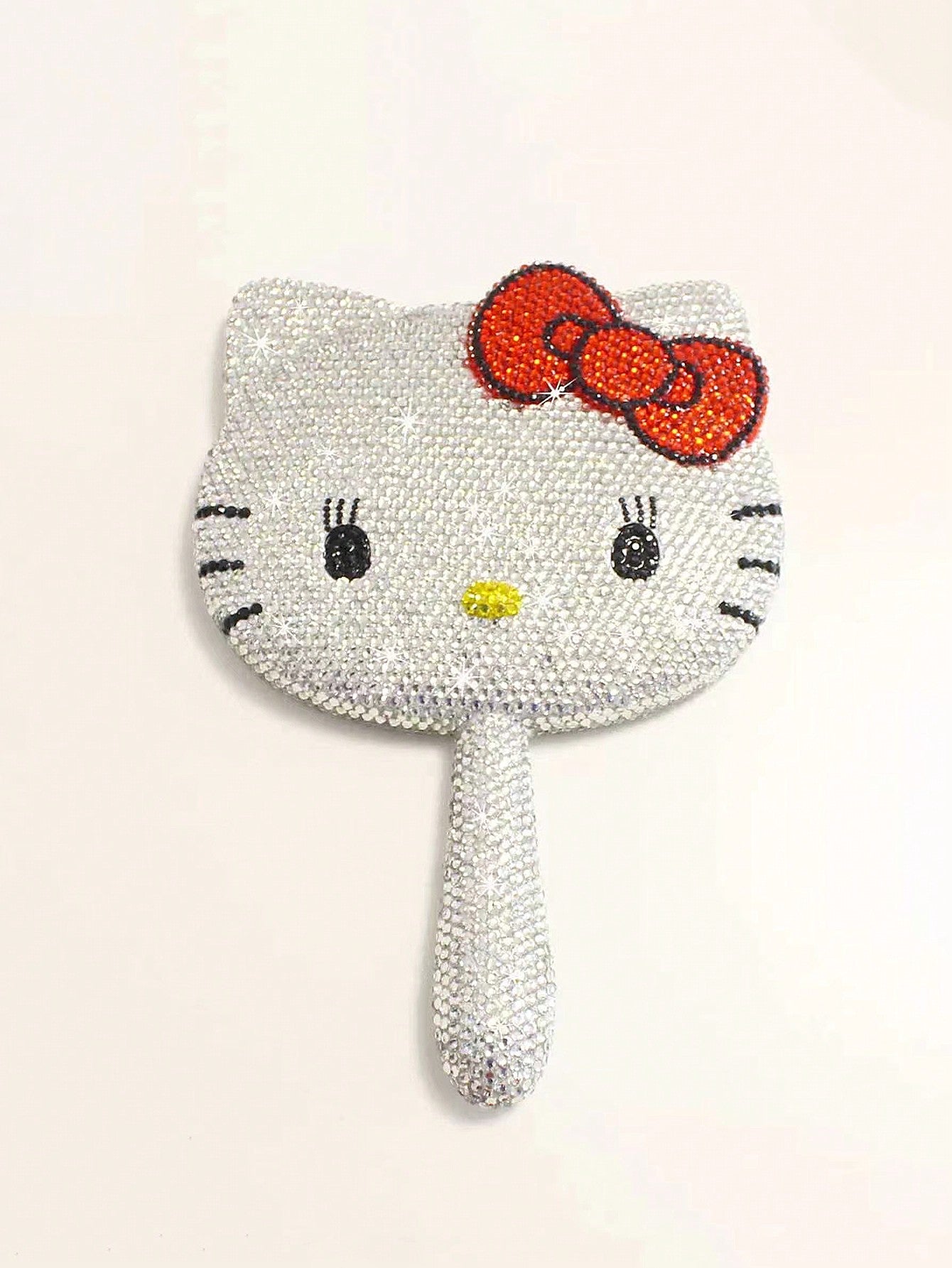 1pc Cartoon Cat Rhinestone Makeup Mirror, Girly Pink Rotating Vanity Mirror Best Gifts