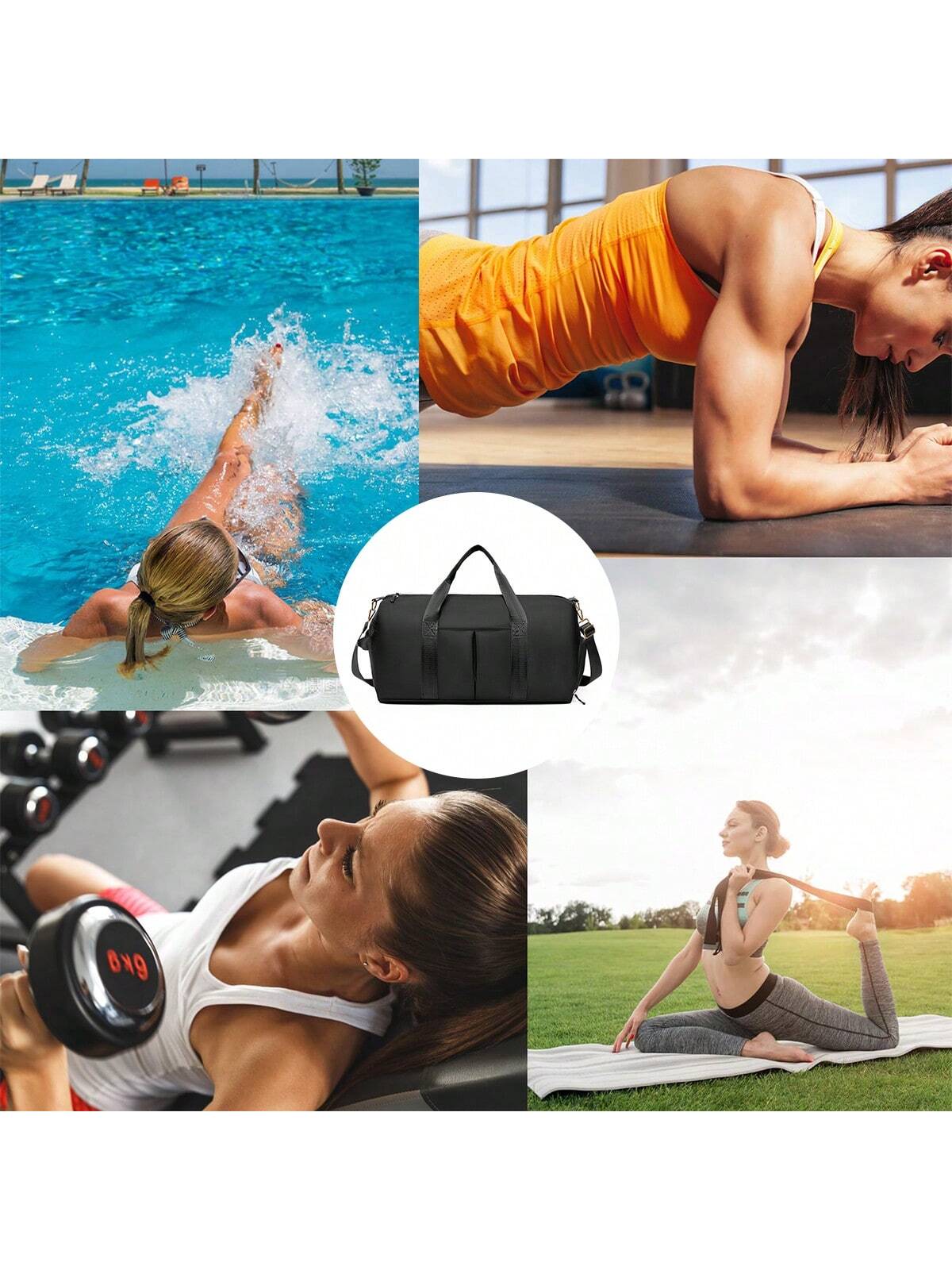 1pc Women Sports Gym Bag, Wet