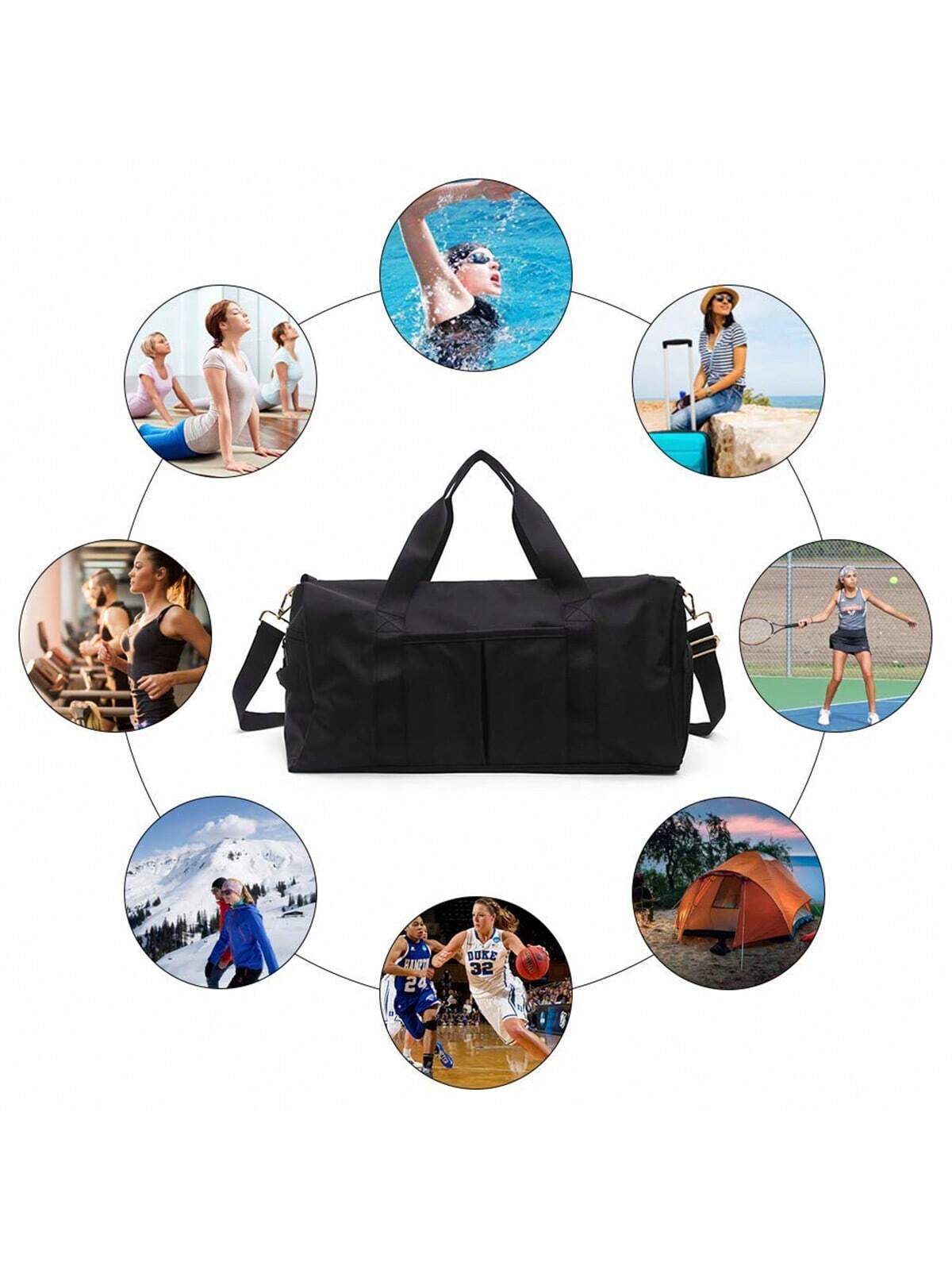 1pc Women Sports Gym Bag, Wet