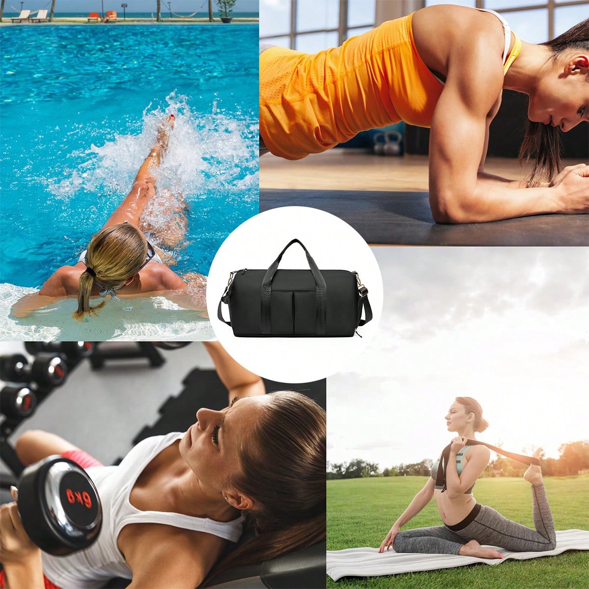 1pc Women Sports Gym Bag, Wet