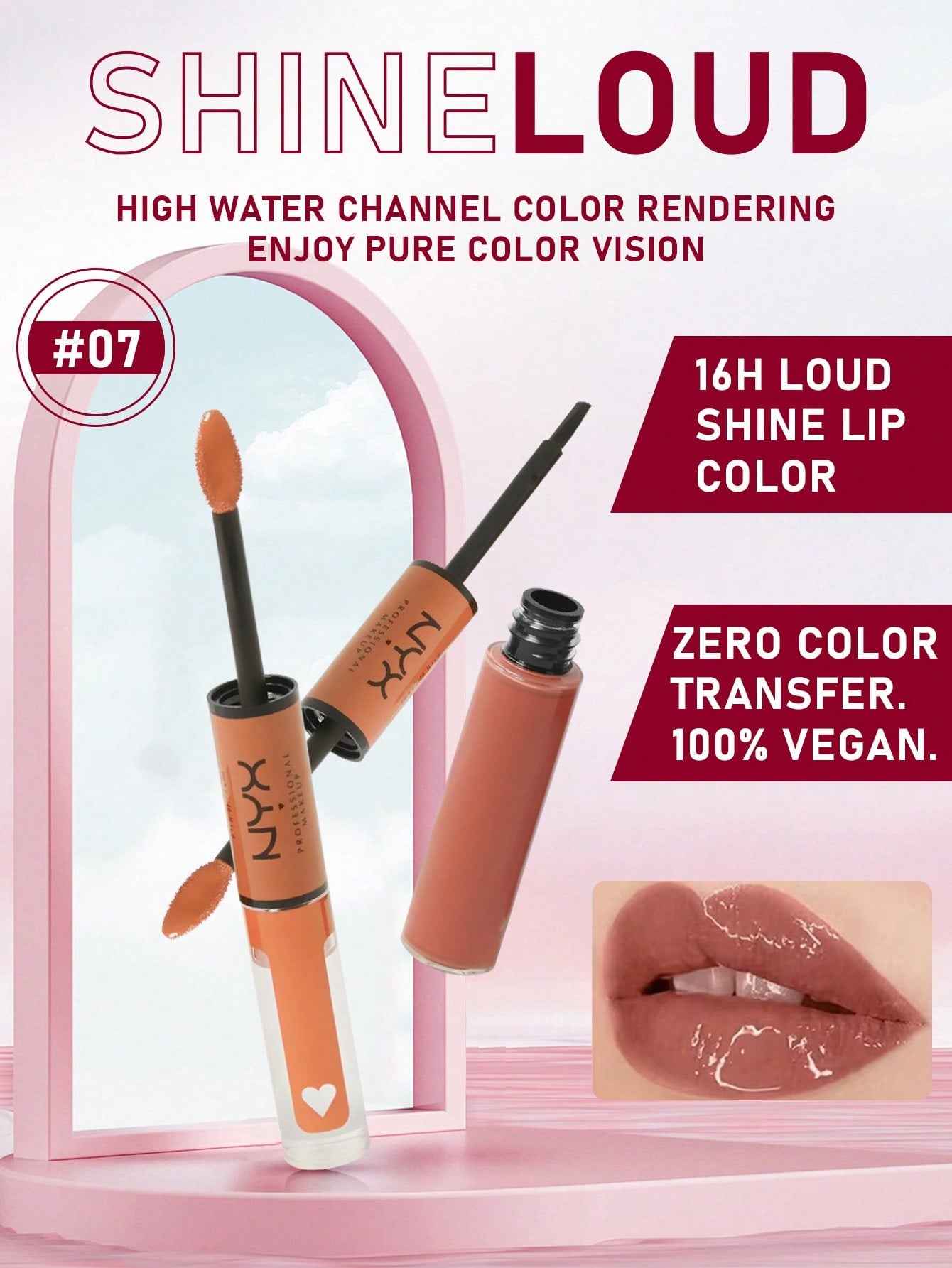 NYX NYX Shine Loud High Shine Lip Color 03 -Ambition Statement Color 6.8ml/0.24 Oz