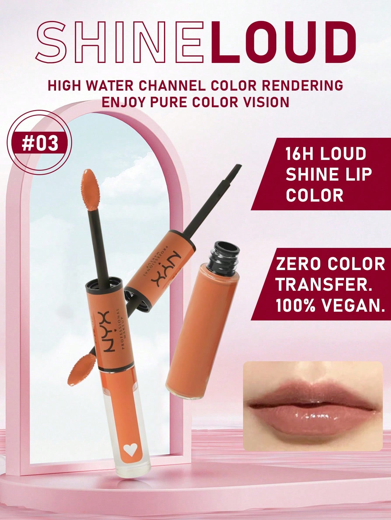 NYX NYX Shine Loud High Shine Lip Color 03 -Ambition Statement Color 6.8ml/0.24 Oz