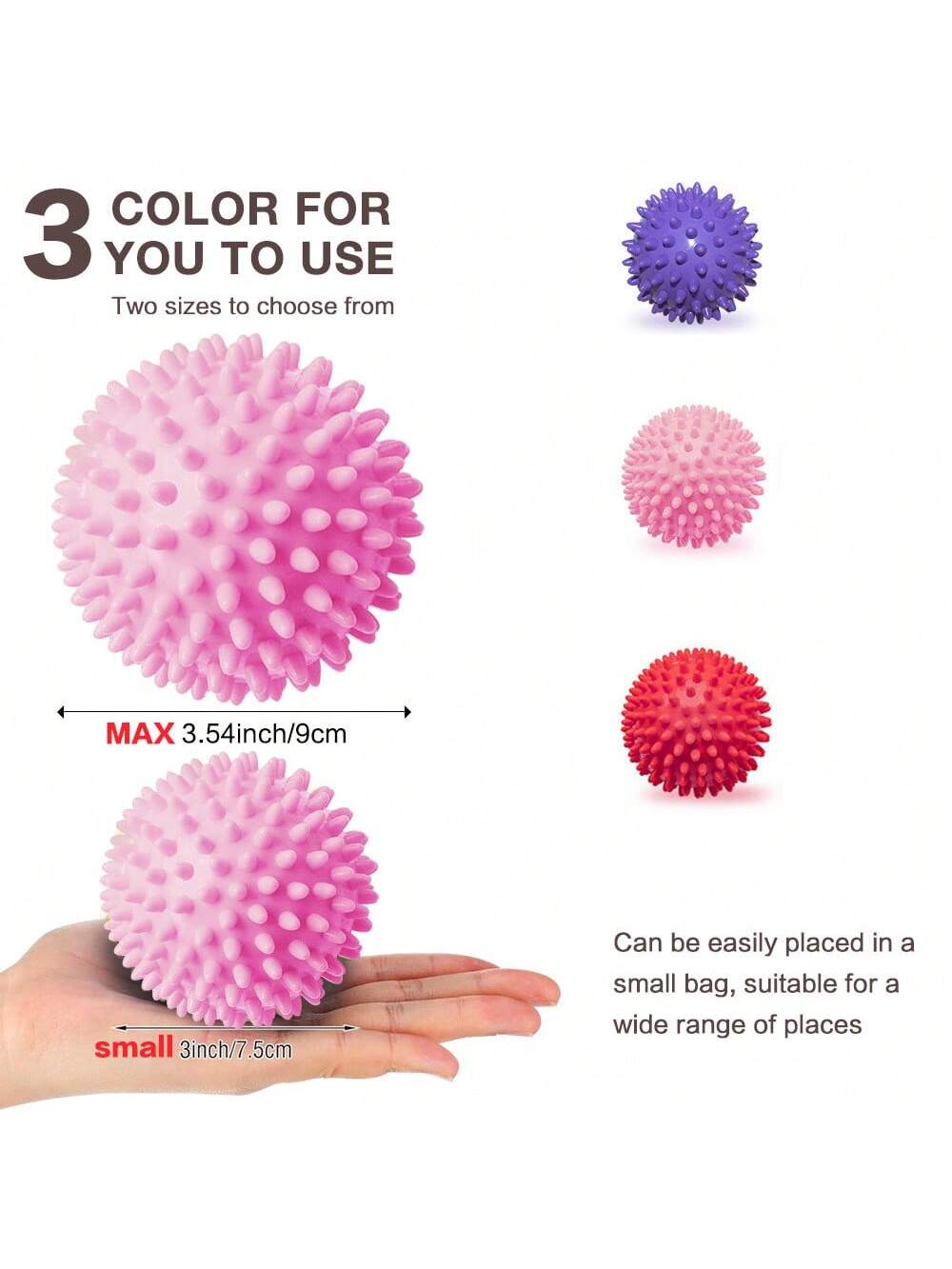 1pc Yoga Massage Ball Back,Spiky Massage Balls For Feet, Hands, Muscles - Firm, Medium And Soft Spiked Massager Rollers