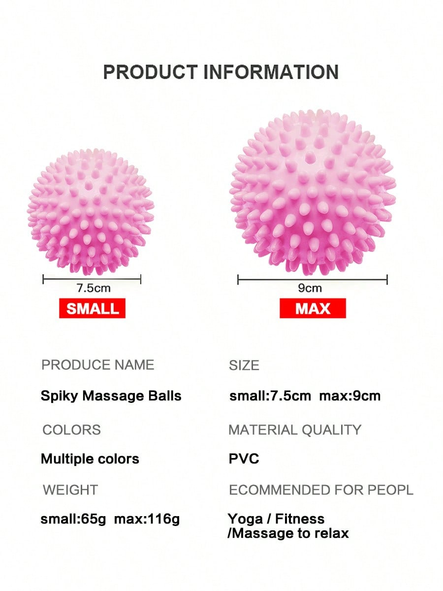 1pc Yoga Massage Ball Back,Spiky Massage Balls For Feet, Hands, Muscles - Firm, Medium And Soft Spiked Massager Rollers