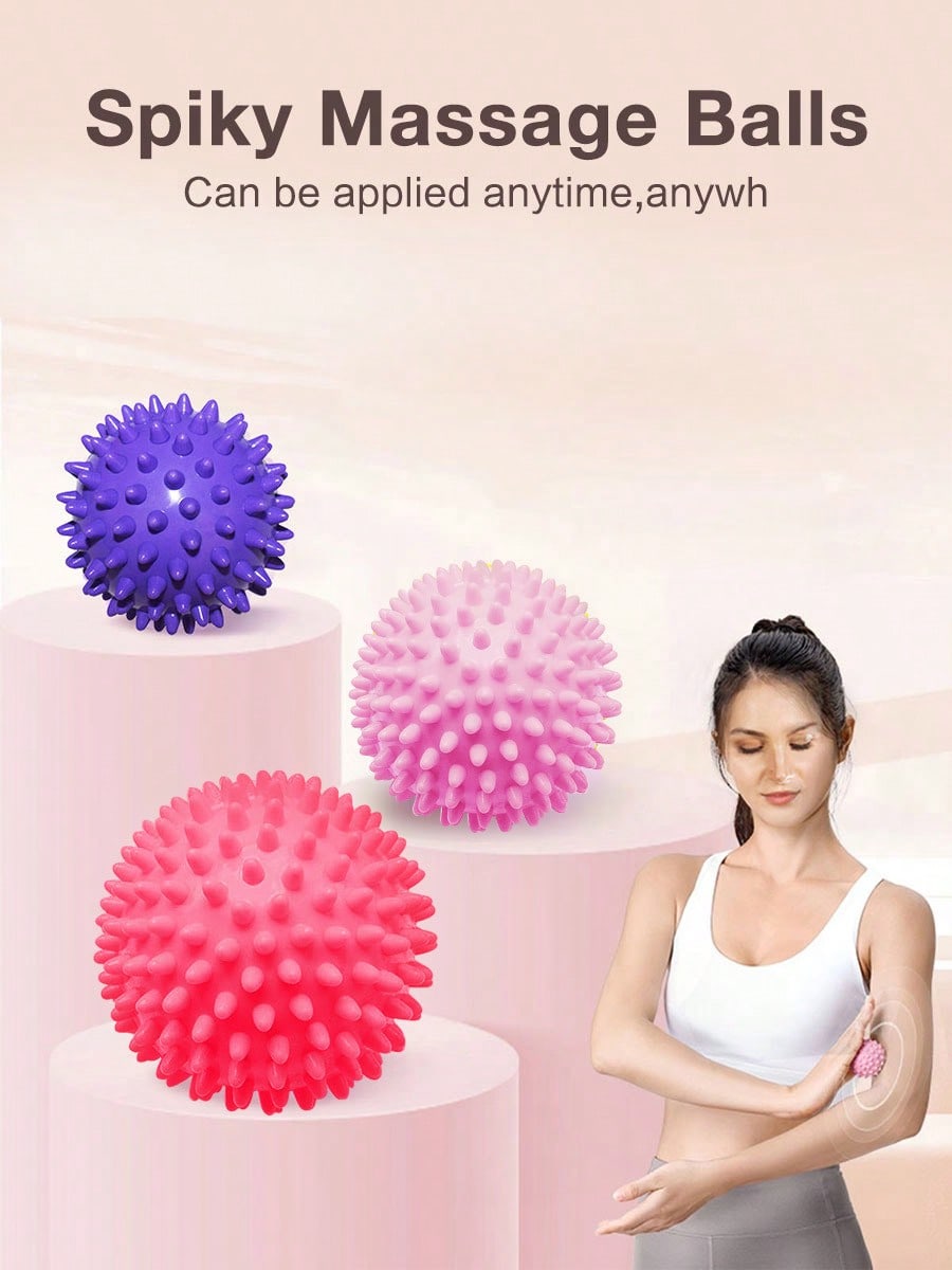 1pc Yoga Massage Ball Back,Spiky Massage Balls For Feet, Hands, Muscles - Firm, Medium And Soft Spiked Massager Rollers