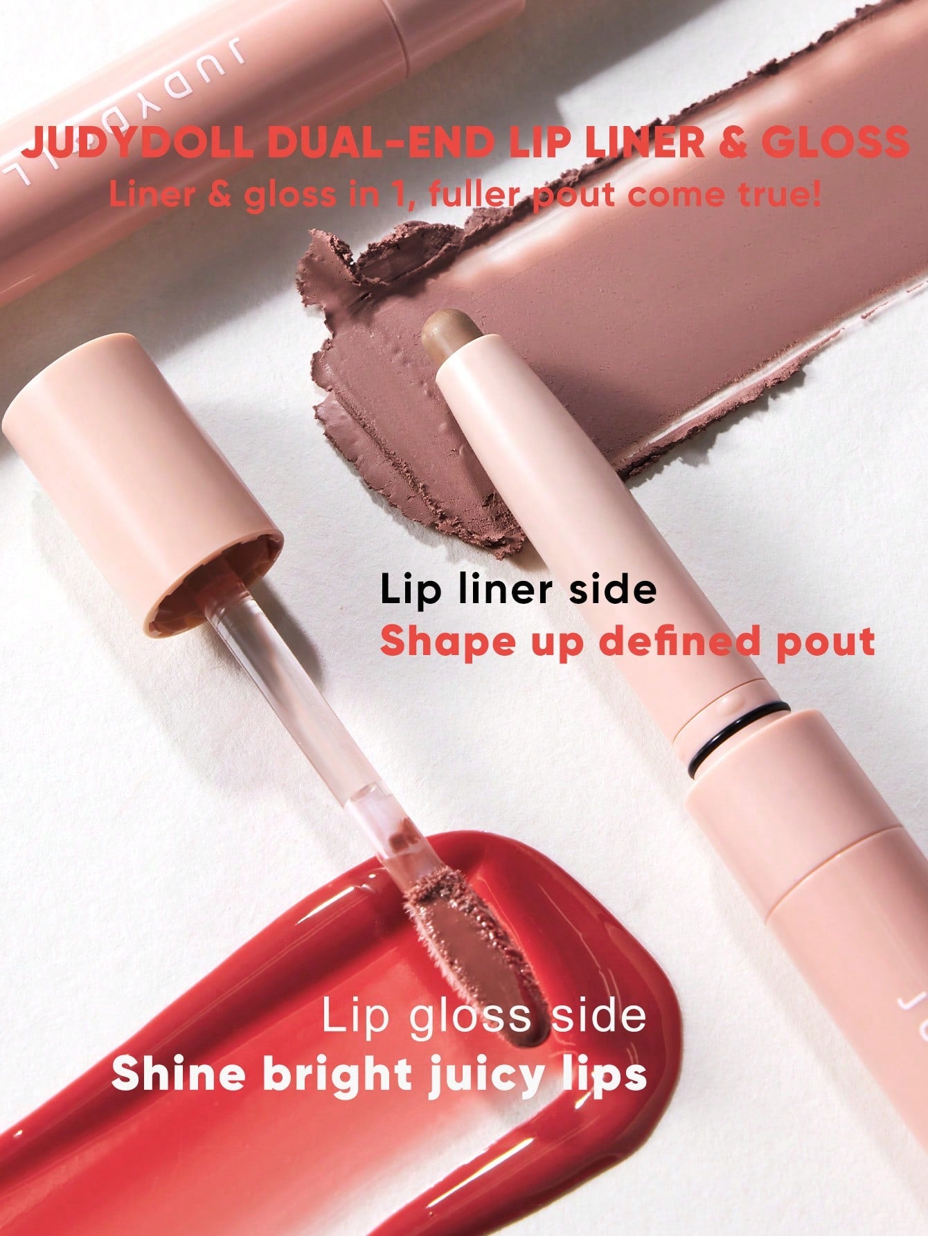 JUDYDOLL Judydoll 2-In-1 Lip Gloss Duo With Mirror Shine Lip Lacquer, Ideal For Self-Use, Gifting, Newcomers, Beach Travel, Festivals, Dates, School, Work, Surprise For Girlfriend, Wife, Valentine's Day